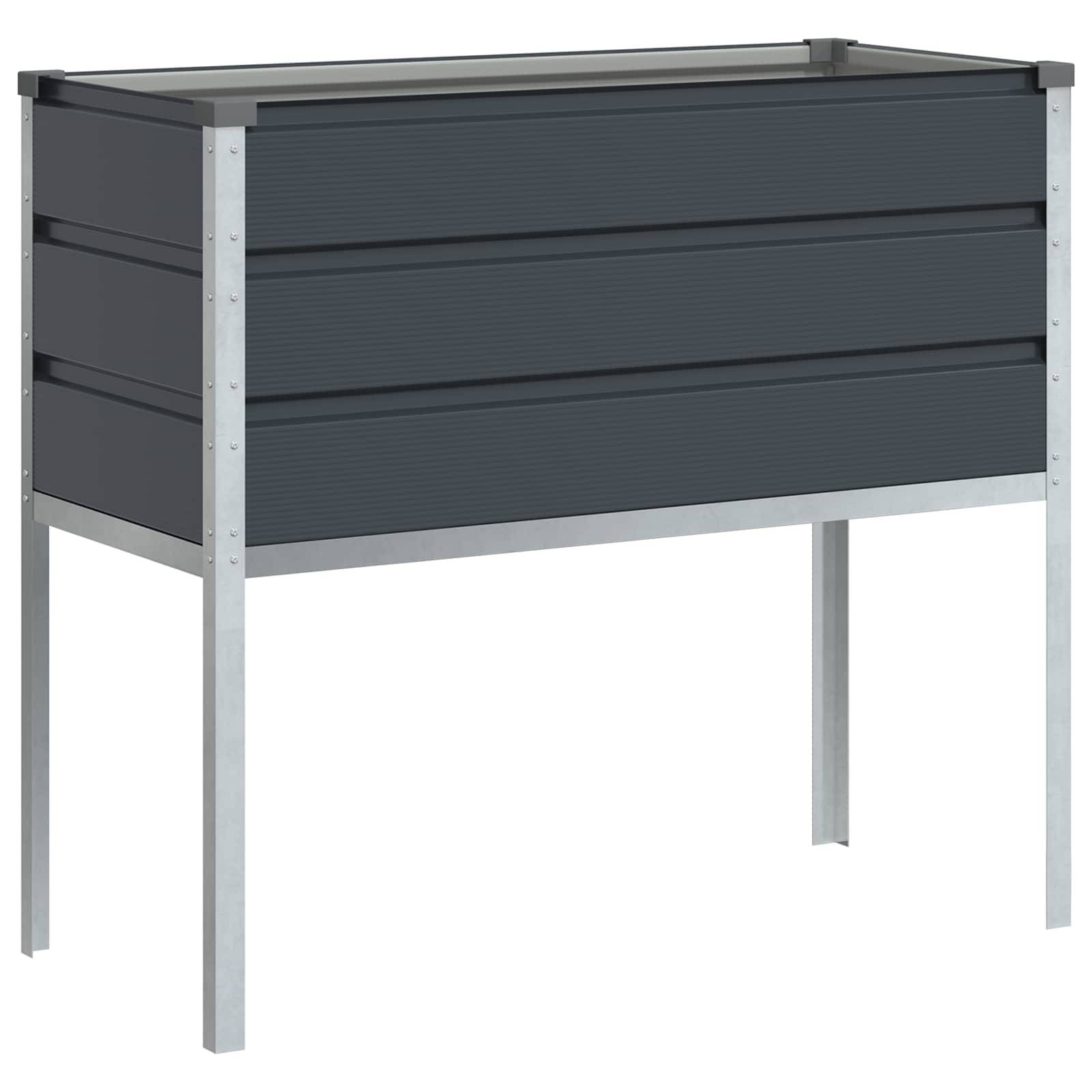 vidaXL Pflanzkübel Anthrazit 100 x 45 x 90 cm Verzinkter Stahl