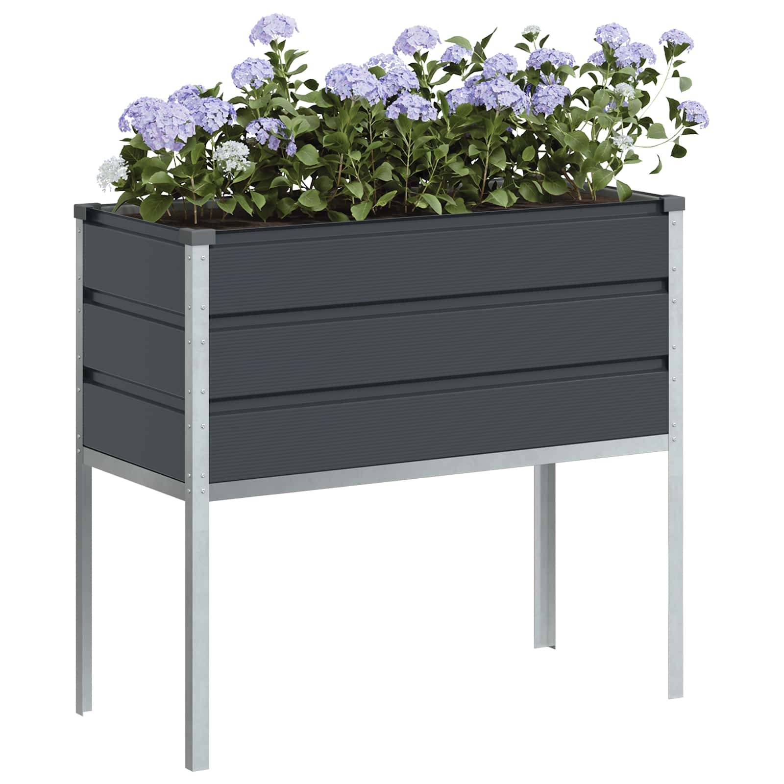 vidaXL Pflanzkübel Anthrazit 100 x 45 x 90 cm Verzinkter Stahl