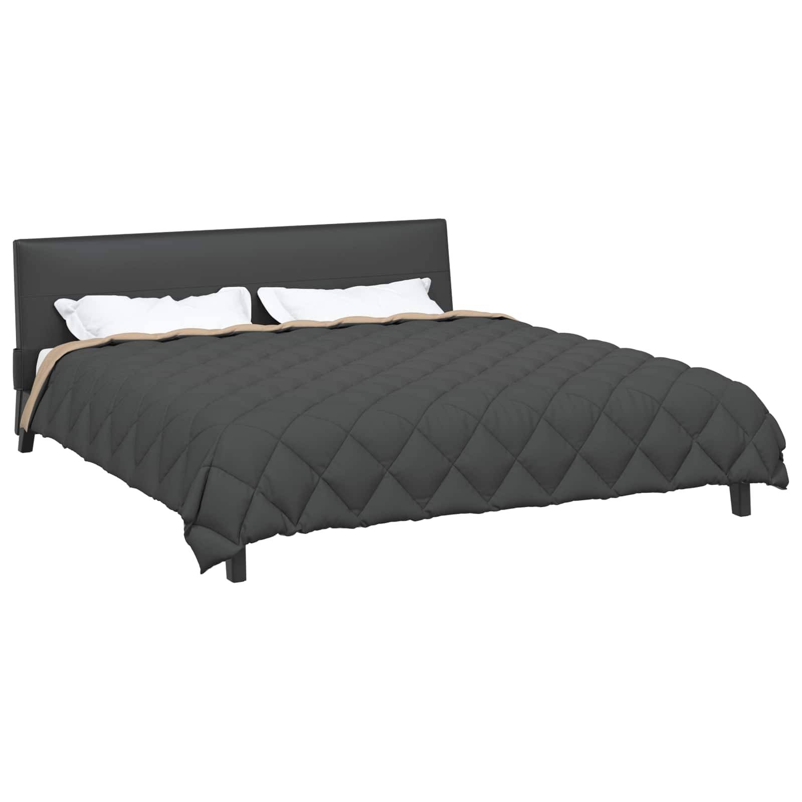 vidaXL Winterbettdecke Anthrazit und Taupe 240 x 260 cm Mikrofaser