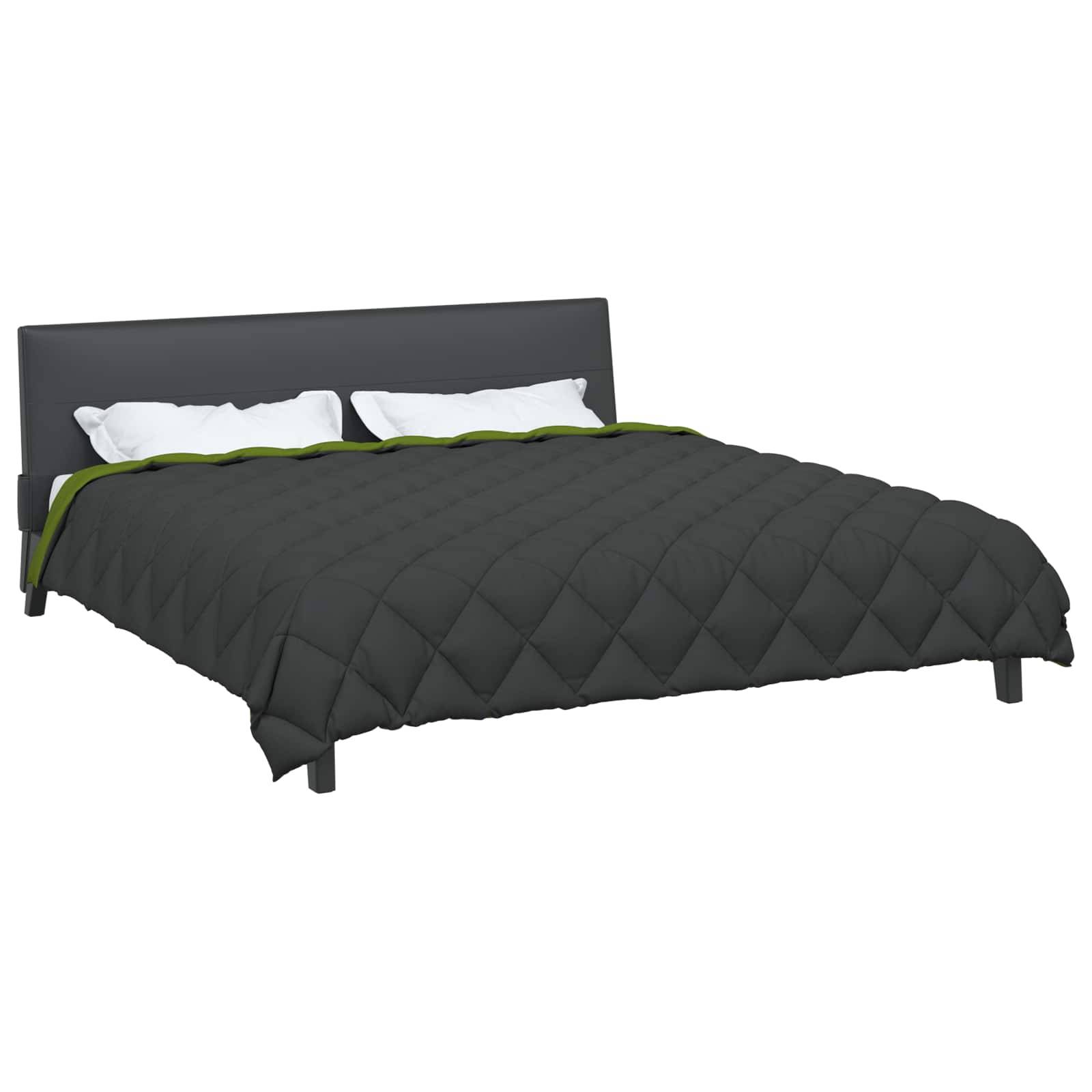 vidaXL Winterbettdecke Grün und Anthrazit 200 x 240 cm Mikrofaser