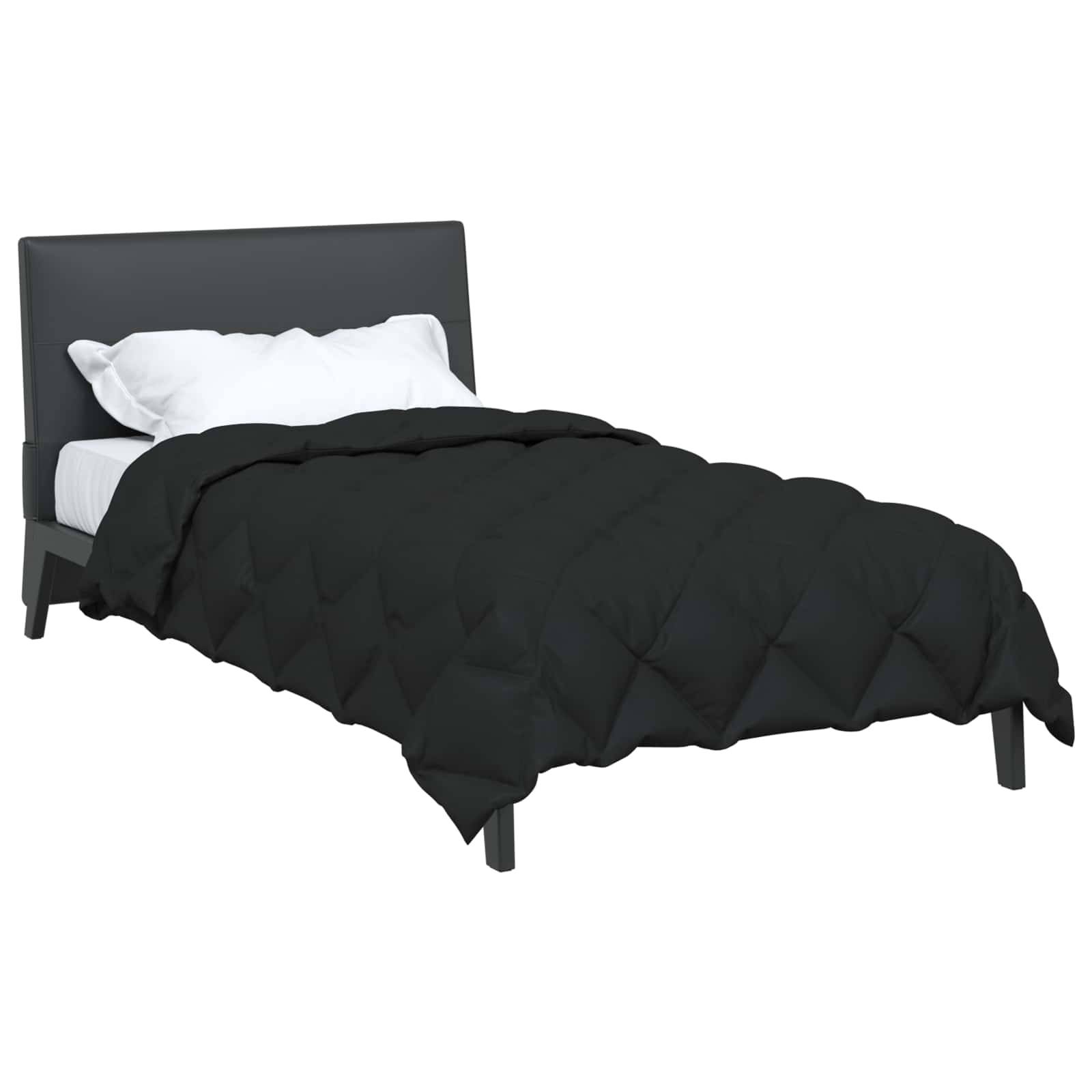vidaXL Winterbettdecke Schwarz 155 x 220 cm Mikrofaser