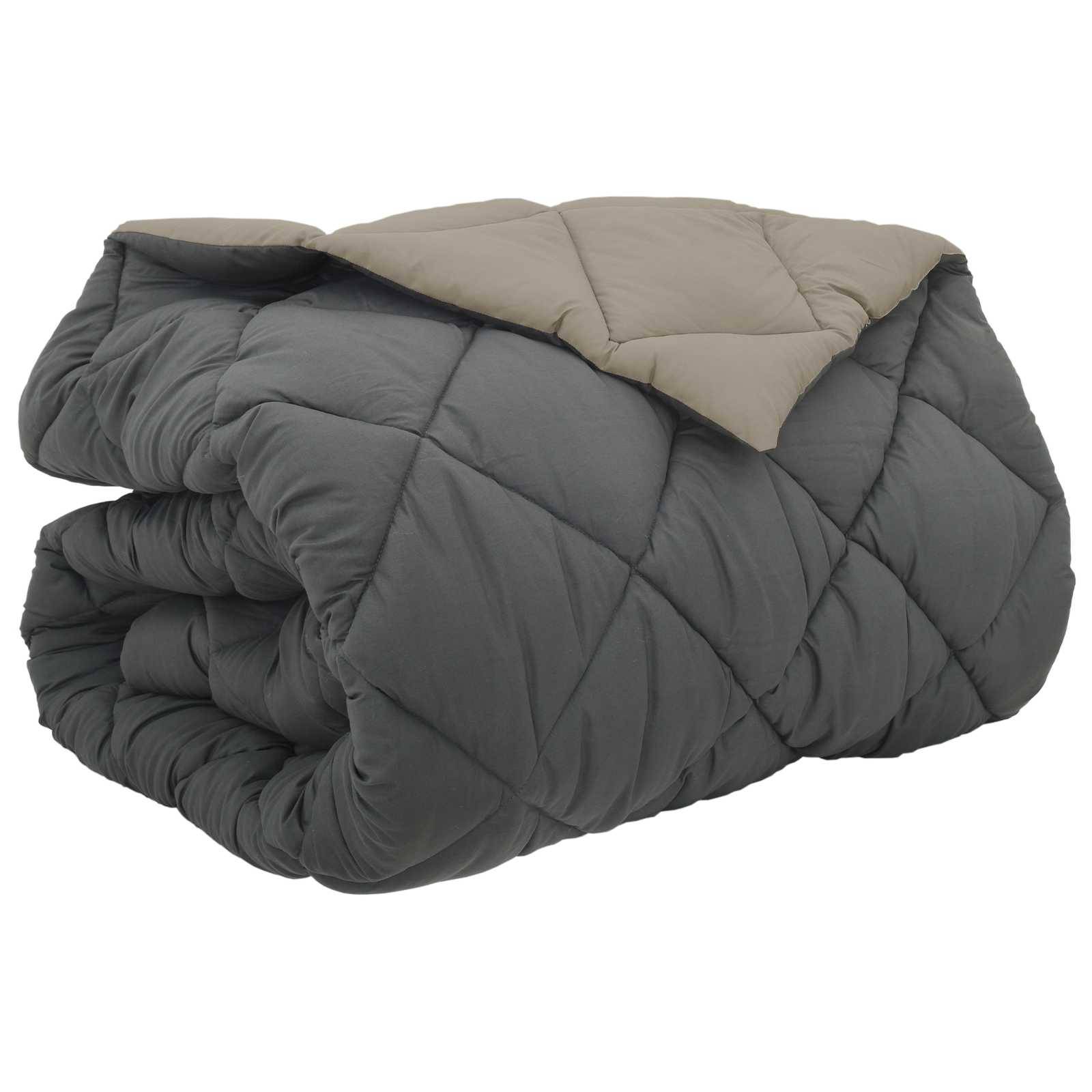 vidaXL Winterbettdecke Hellgrau und Anthrazit 200 x 240 cm Mikrofaser