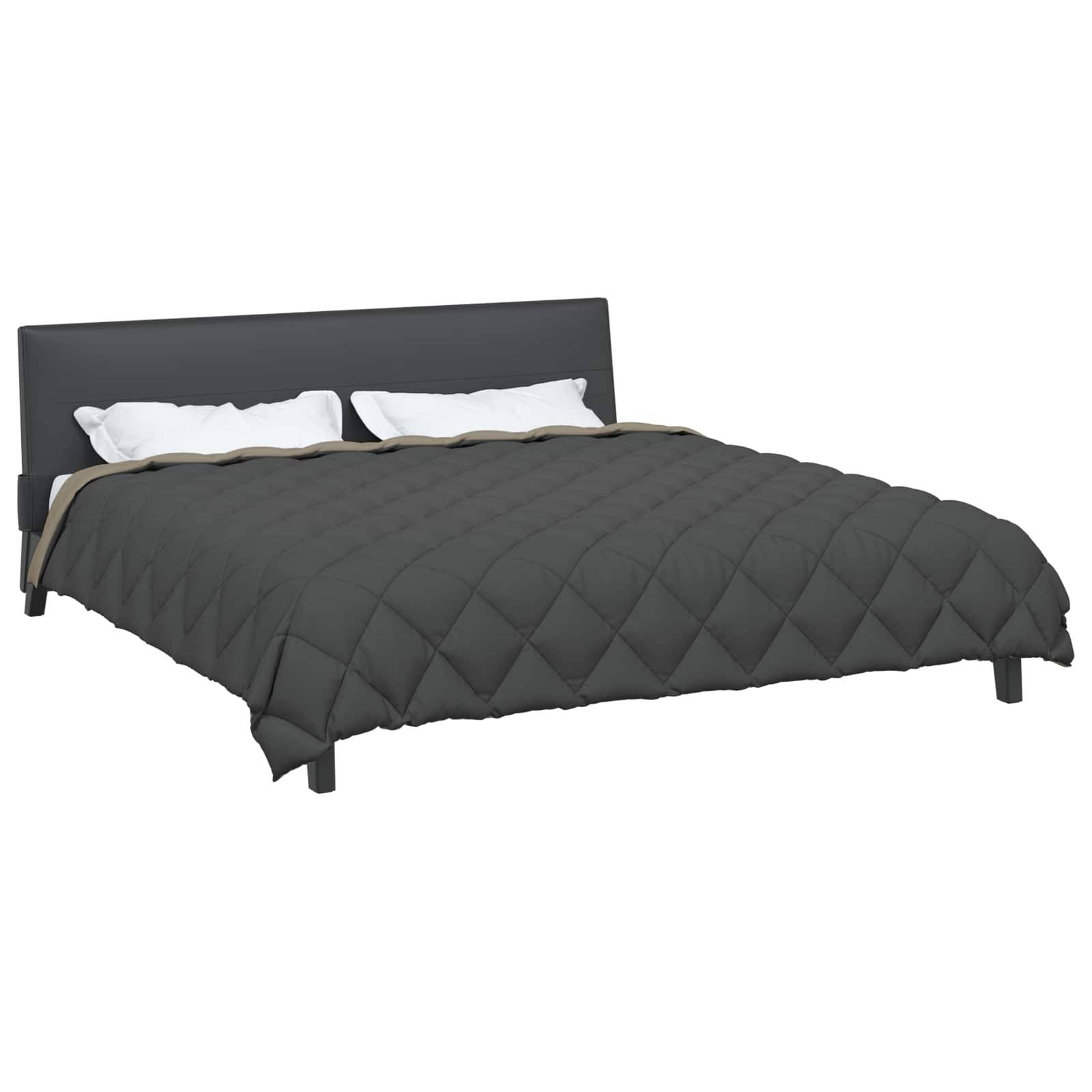 vidaXL Winterbettdecke Hellgrau und Anthrazit 200 x 220 cm Mikrofaser