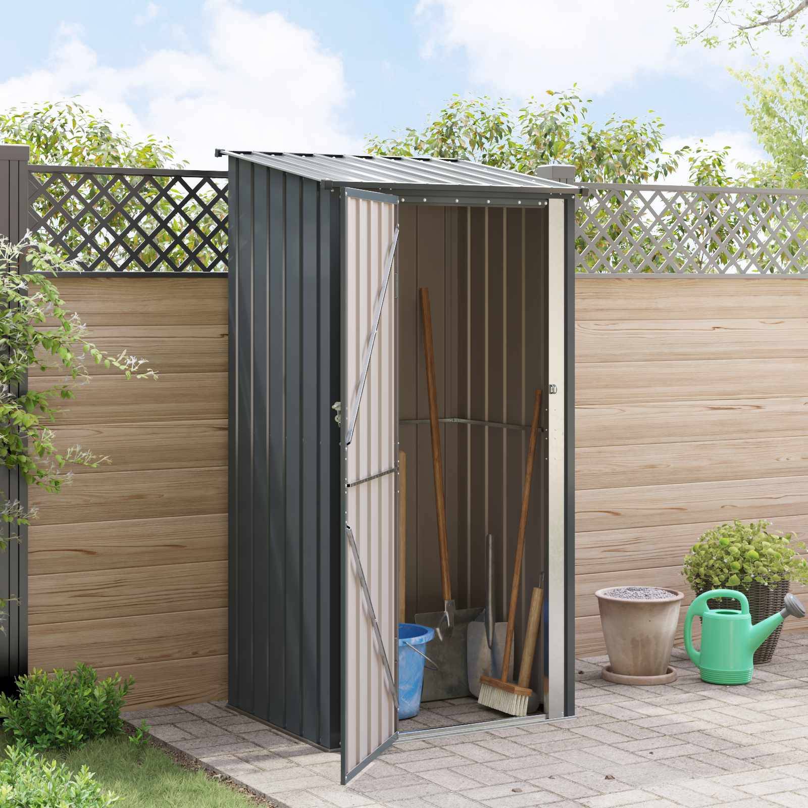 vidaXL Gartenhütten Anthrazit 103 x 86 x 200 cm Metall
