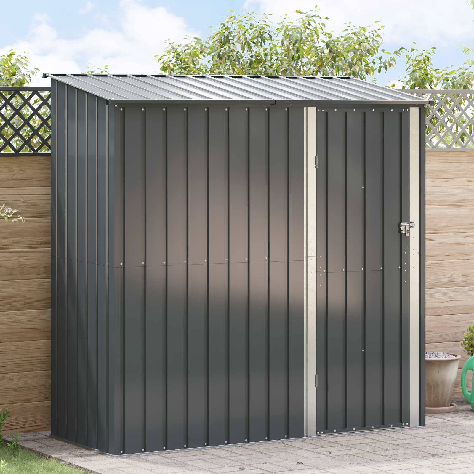 vidaXL Gartenhütten Anthrazit 203 x 85,5 x 200 cm Metall