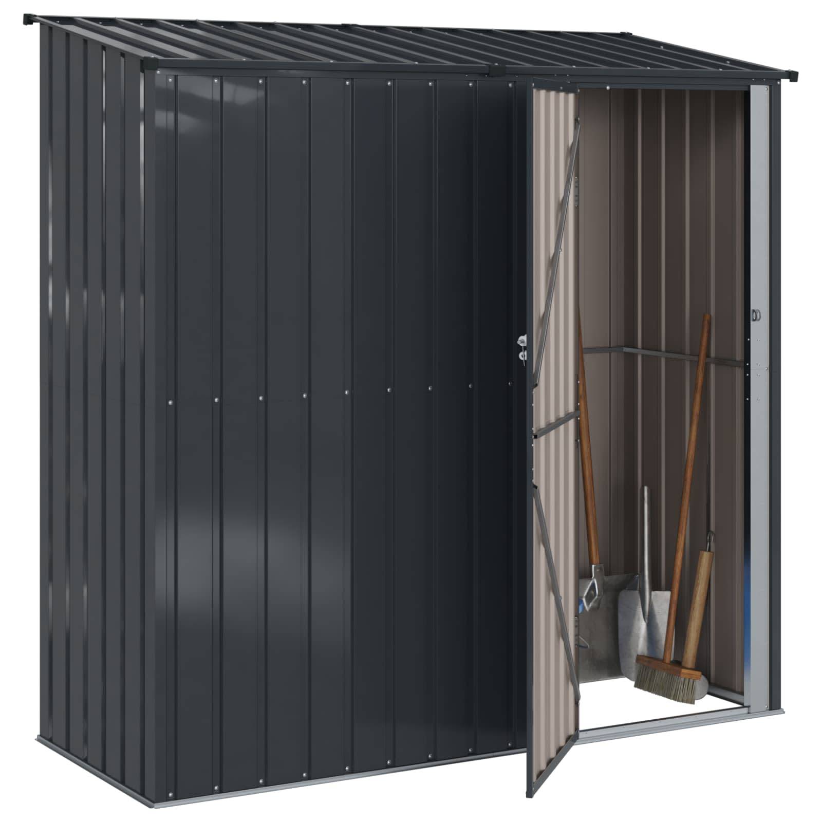 vidaXL Gartenhütten Anthrazit 203 x 85,5 x 200 cm Metall