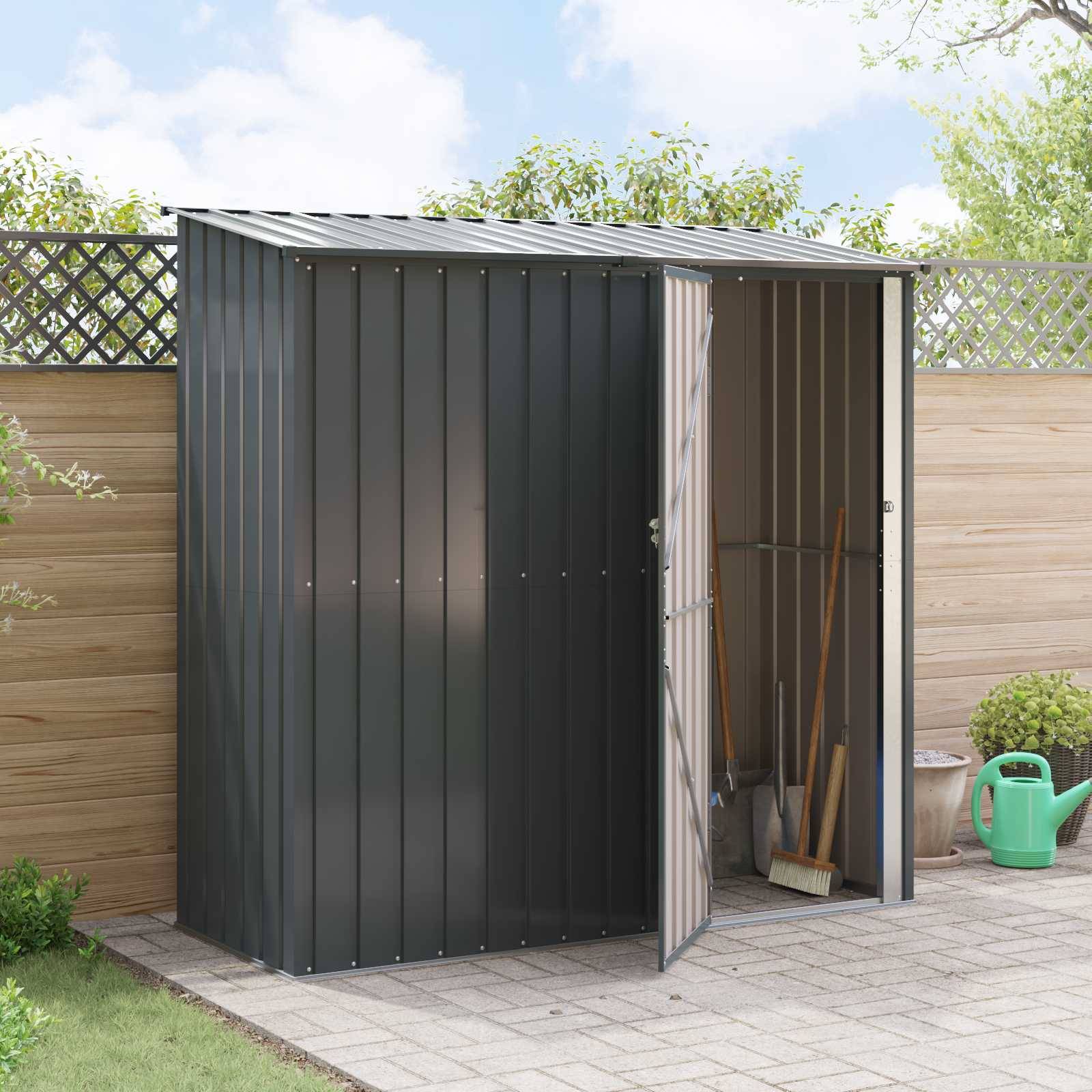 vidaXL Gartenhütten Anthrazit 203 x 85,5 x 200 cm Metall
