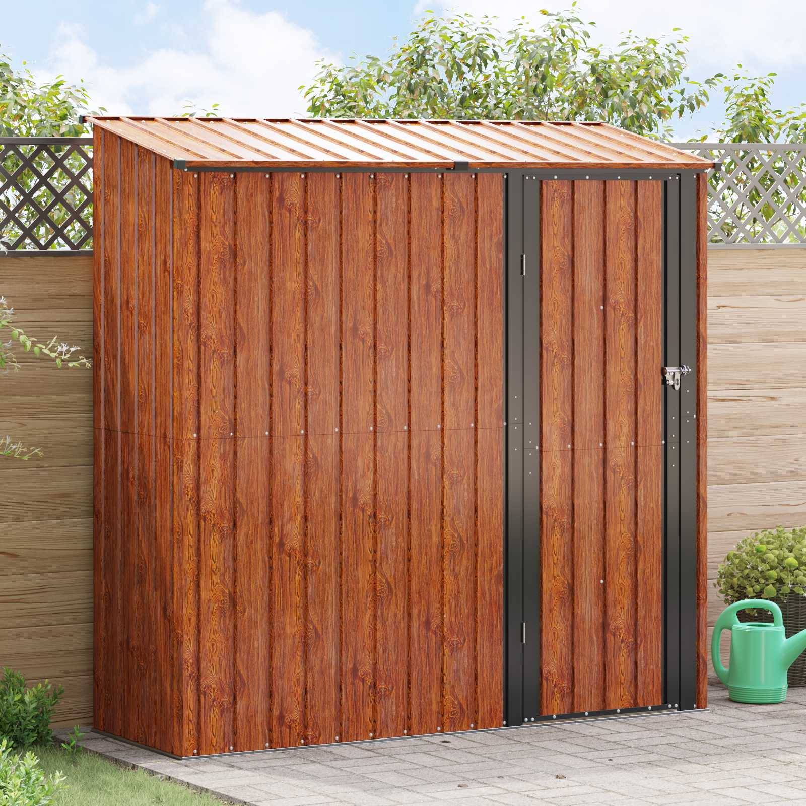 vidaXL Gartenhütten Braun 203,5 x 73 x 200 cm Metall