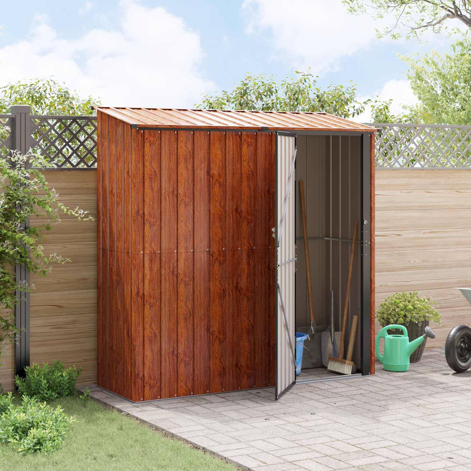 vidaXL Gartenhütten Braun 203,5 x 73 x 200 cm Metall