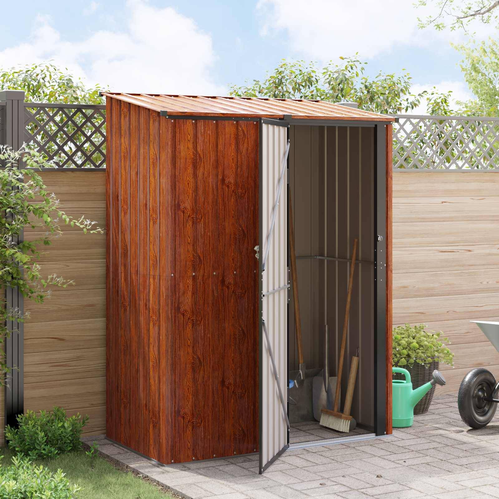 vidaXL Gartenhütten Braun 153,5 x 86 x 200 cm Metall