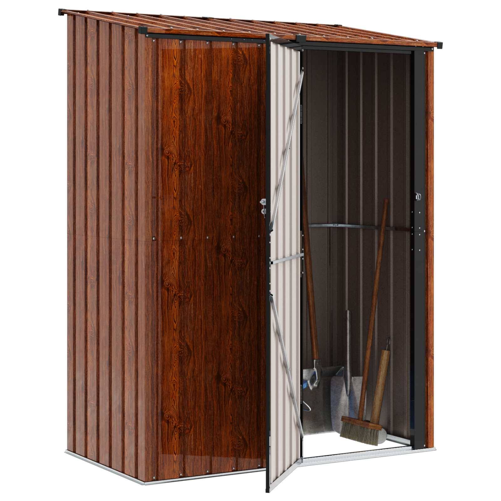 vidaXL Gartenhütten Braun 153,5 x 86 x 200 cm Metall