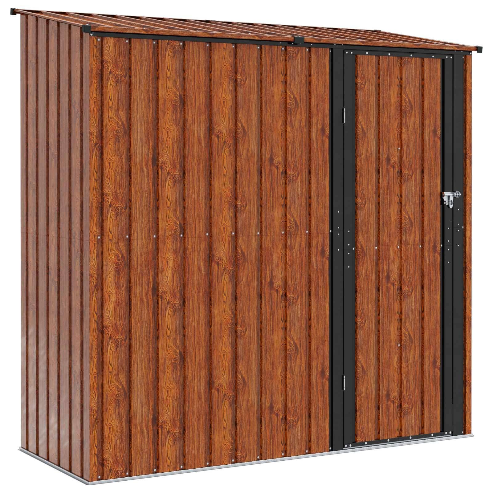 vidaXL Gartenhütten Braun 203 x 85,5 x 200 cm Metall