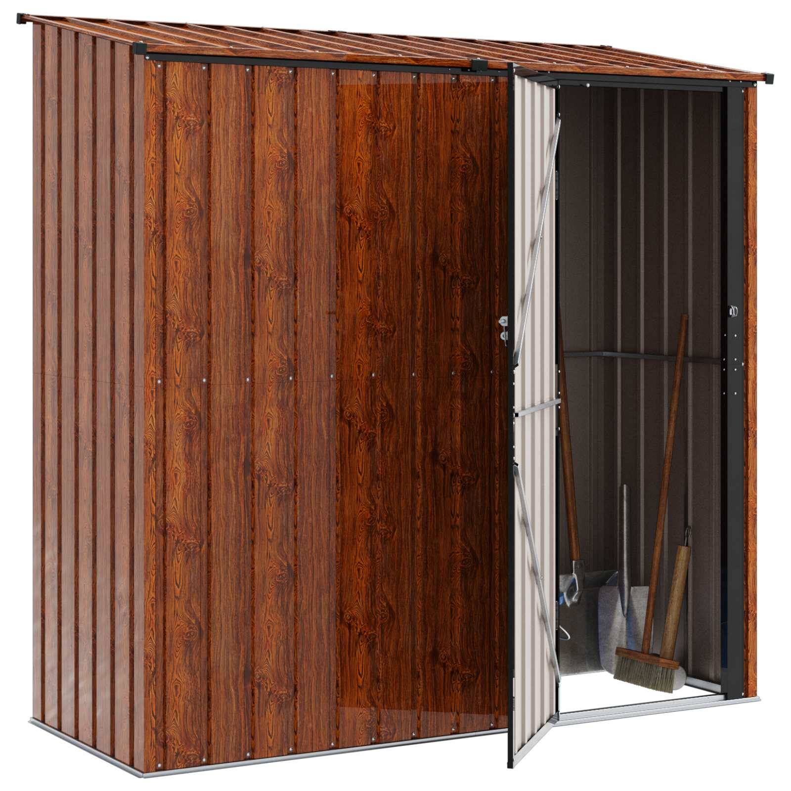 vidaXL Gartenhütten Braun 203 x 85,5 x 200 cm Metall