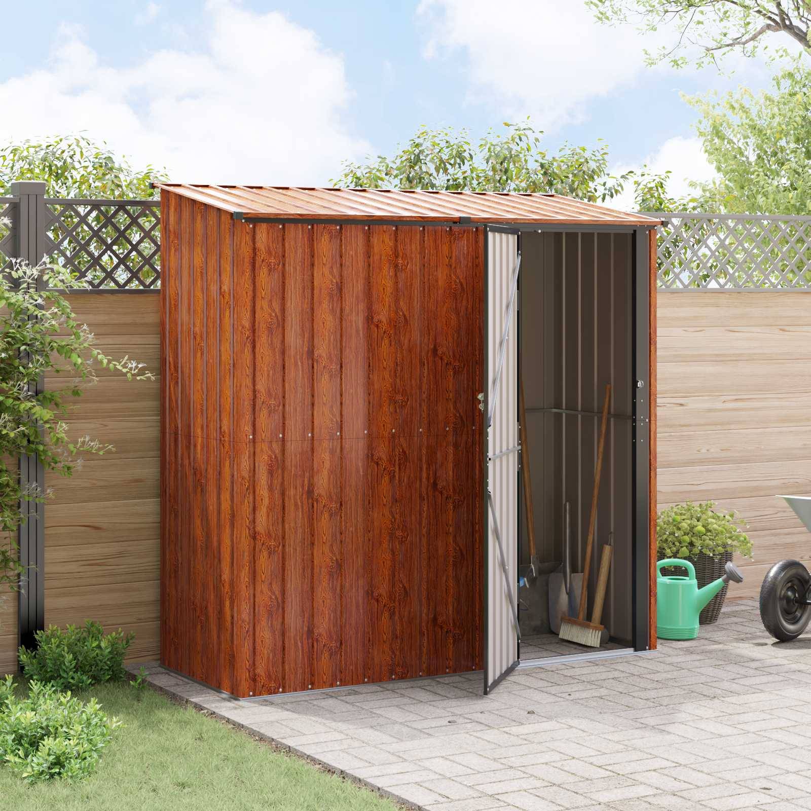 vidaXL Gartenhütten Braun 203 x 85,5 x 200 cm Metall