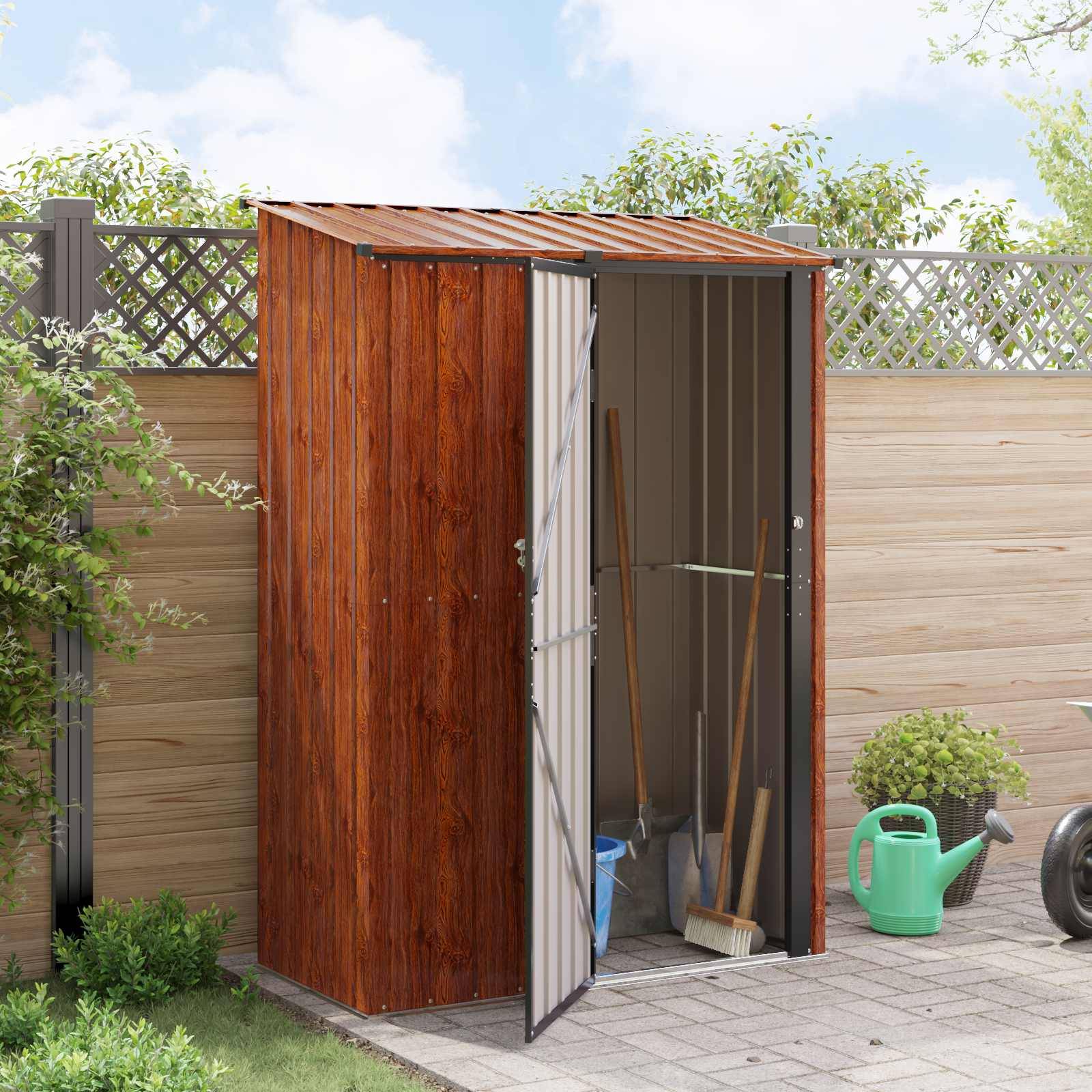 vidaXL Gartenhütten Braun 140,5 x 74 x 200 cm Metall
