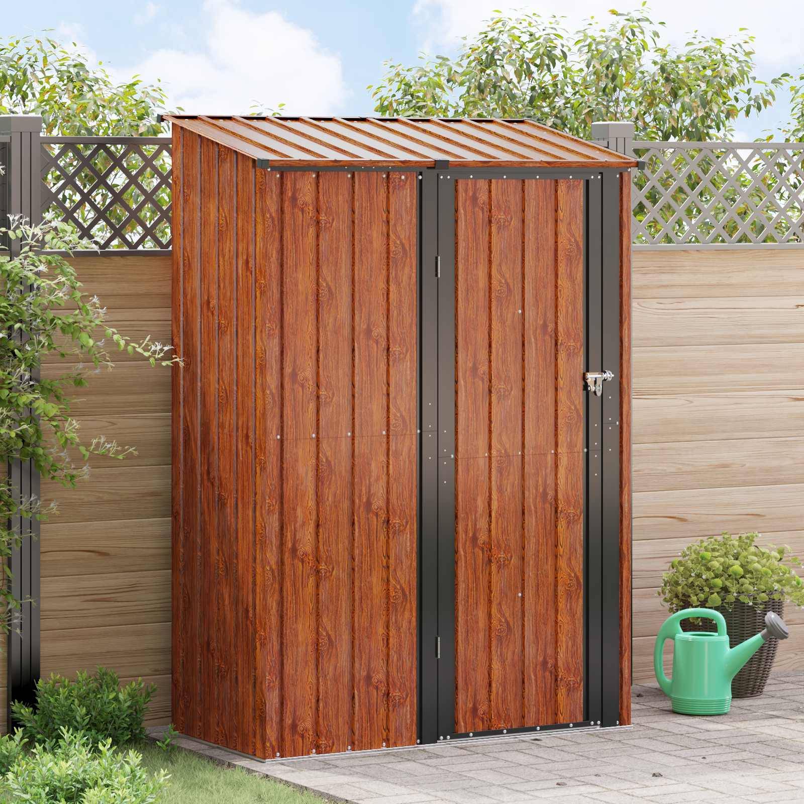 vidaXL Gartenhütten Braun 140,5 x 74 x 200 cm Metall