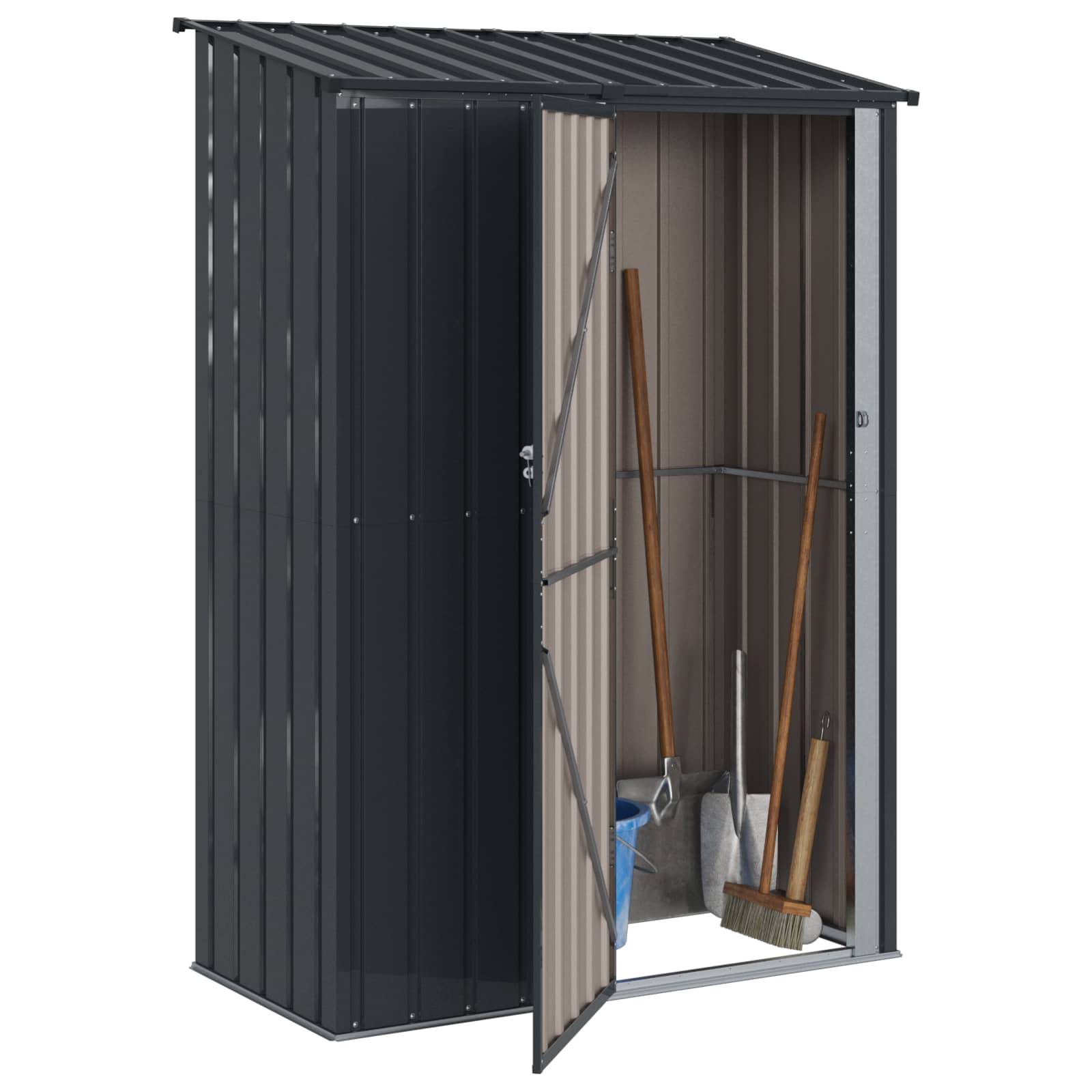 vidaXL Gartenhütten Anthrazit 140,5 x 74 x 200 cm Metall
