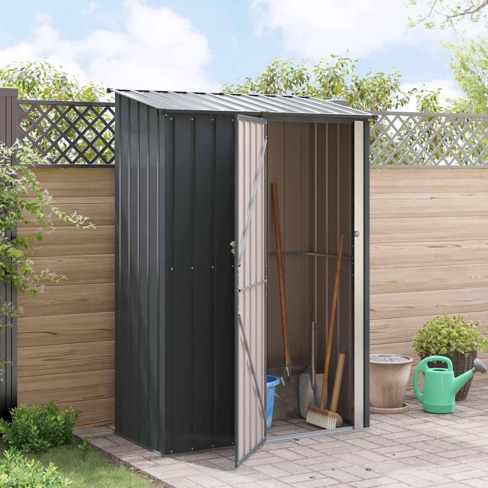 vidaXL Gartenhütten Anthrazit 140,5 x 74 x 200 cm Metall