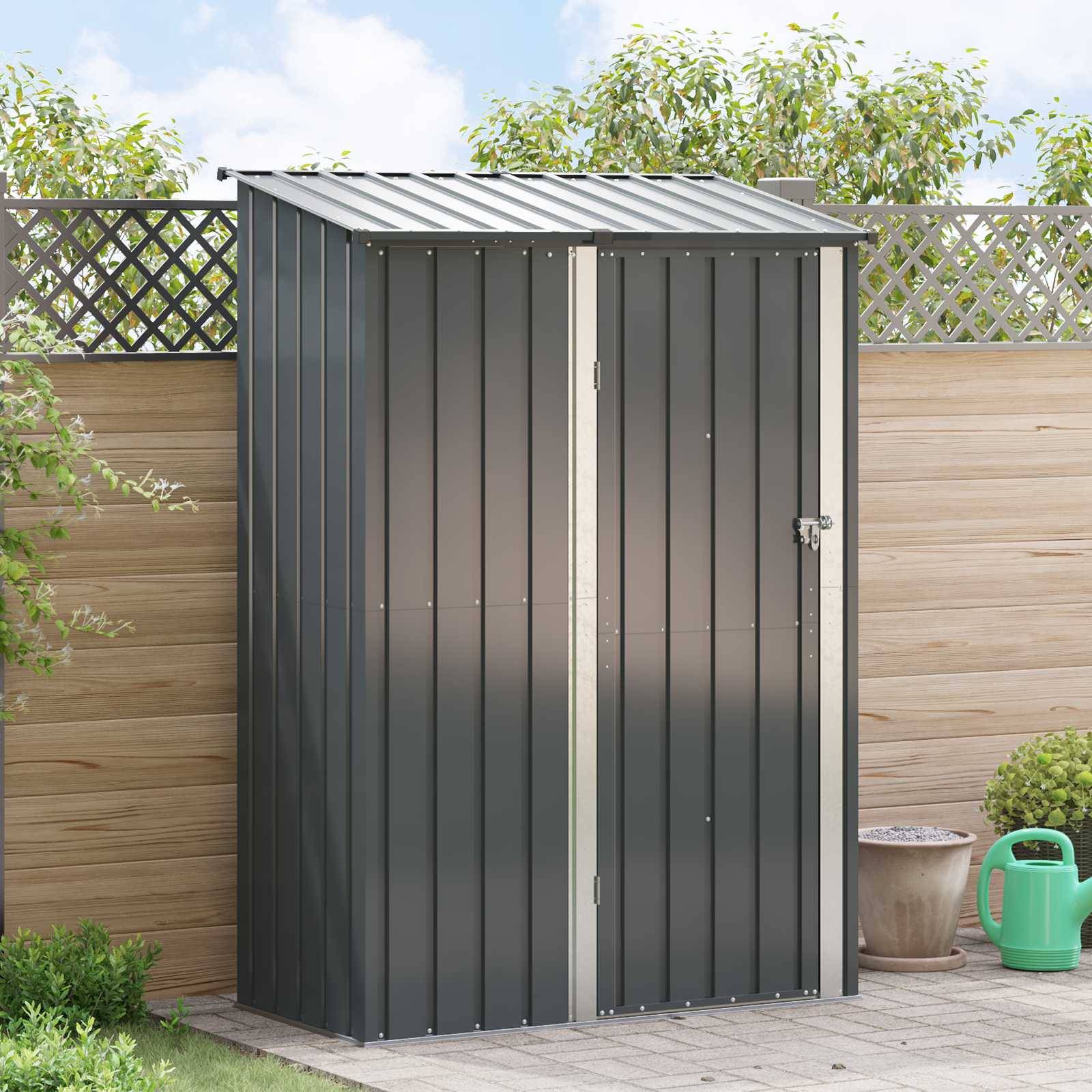 vidaXL Gartenhütten Anthrazit 140,5 x 74 x 200 cm Metall