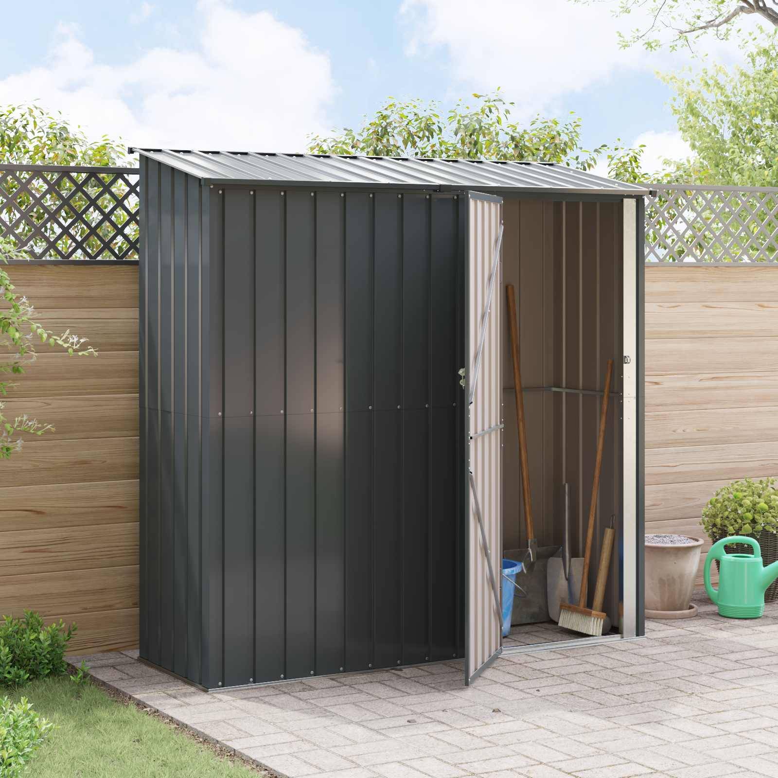 vidaXL Gartenhütten Anthrazit 203,5 x 73 x 200 cm Metall