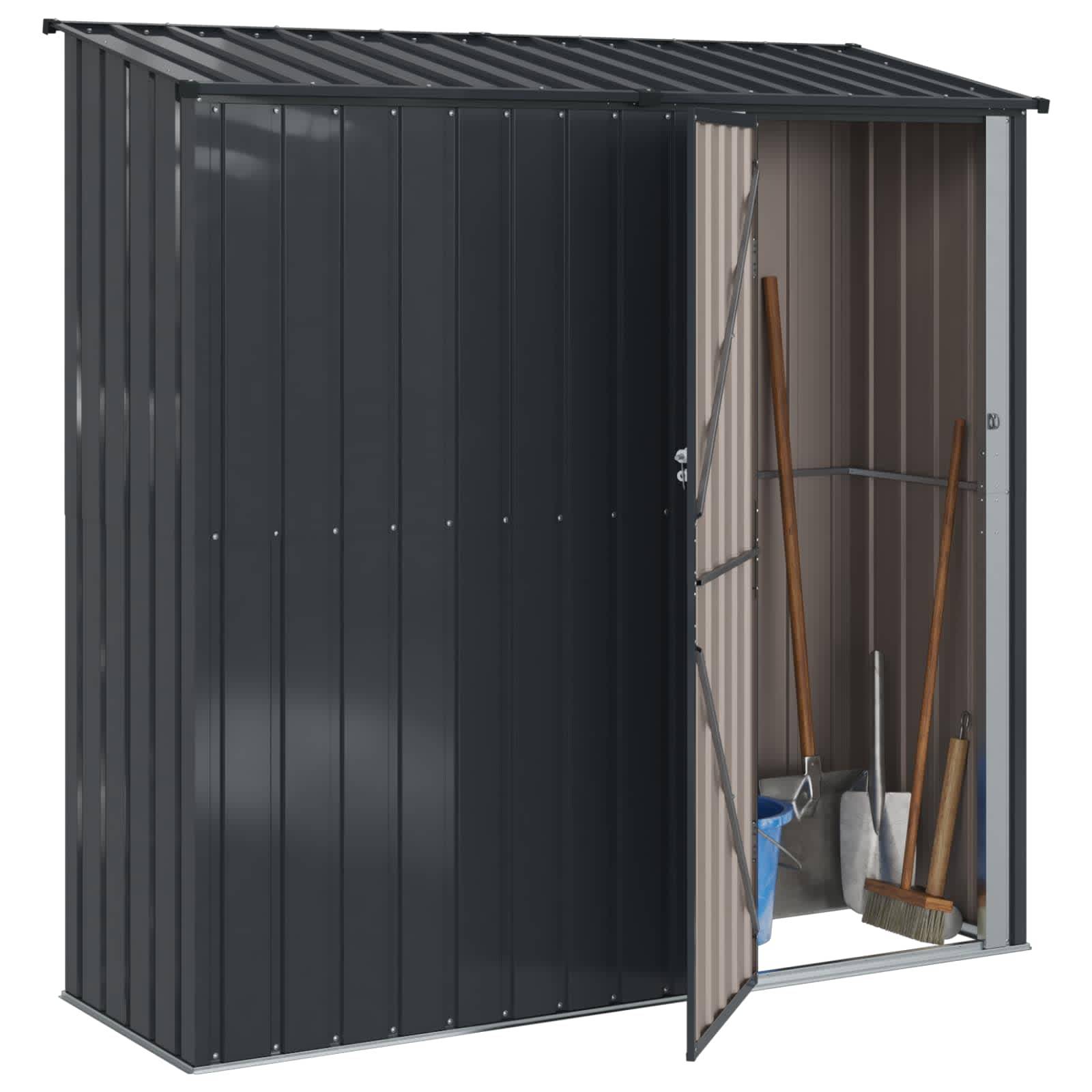 vidaXL Gartenhütten Anthrazit 203,5 x 73 x 200 cm Metall