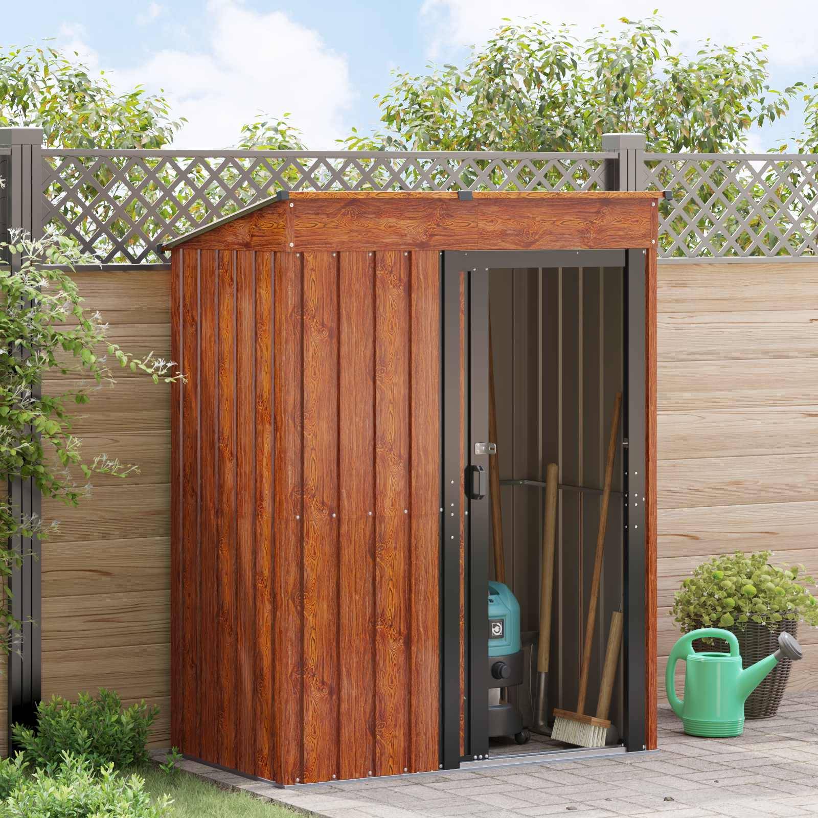 vidaXL Gartenhütten Braun 137 x 81 x 180 cm Metall