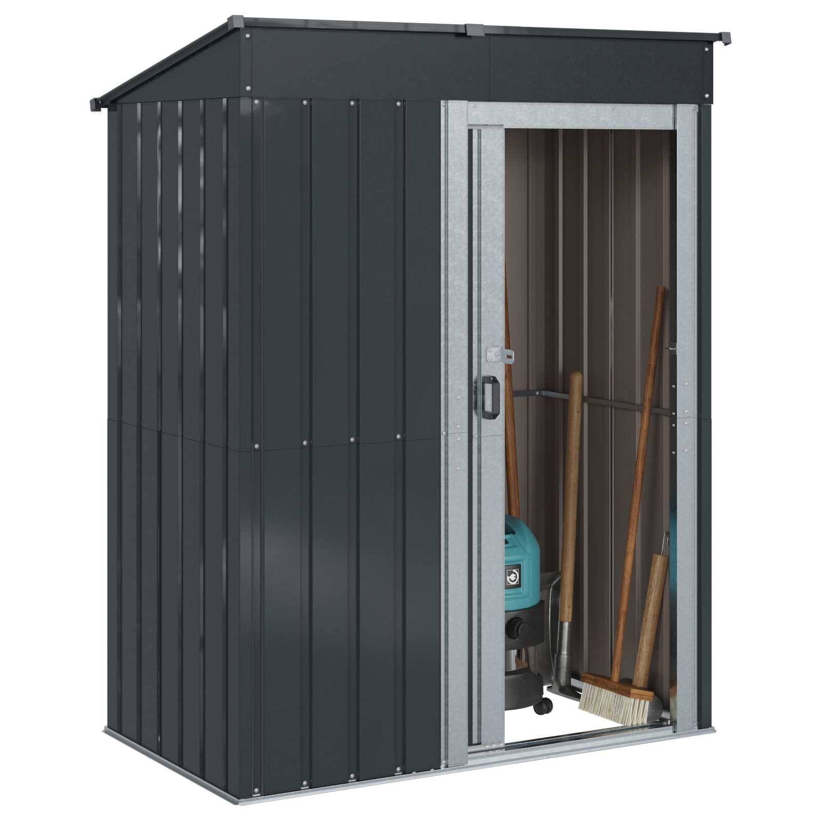 vidaXL Gartenhütten Anthrazit 137 x 81 x 180 cm Metall