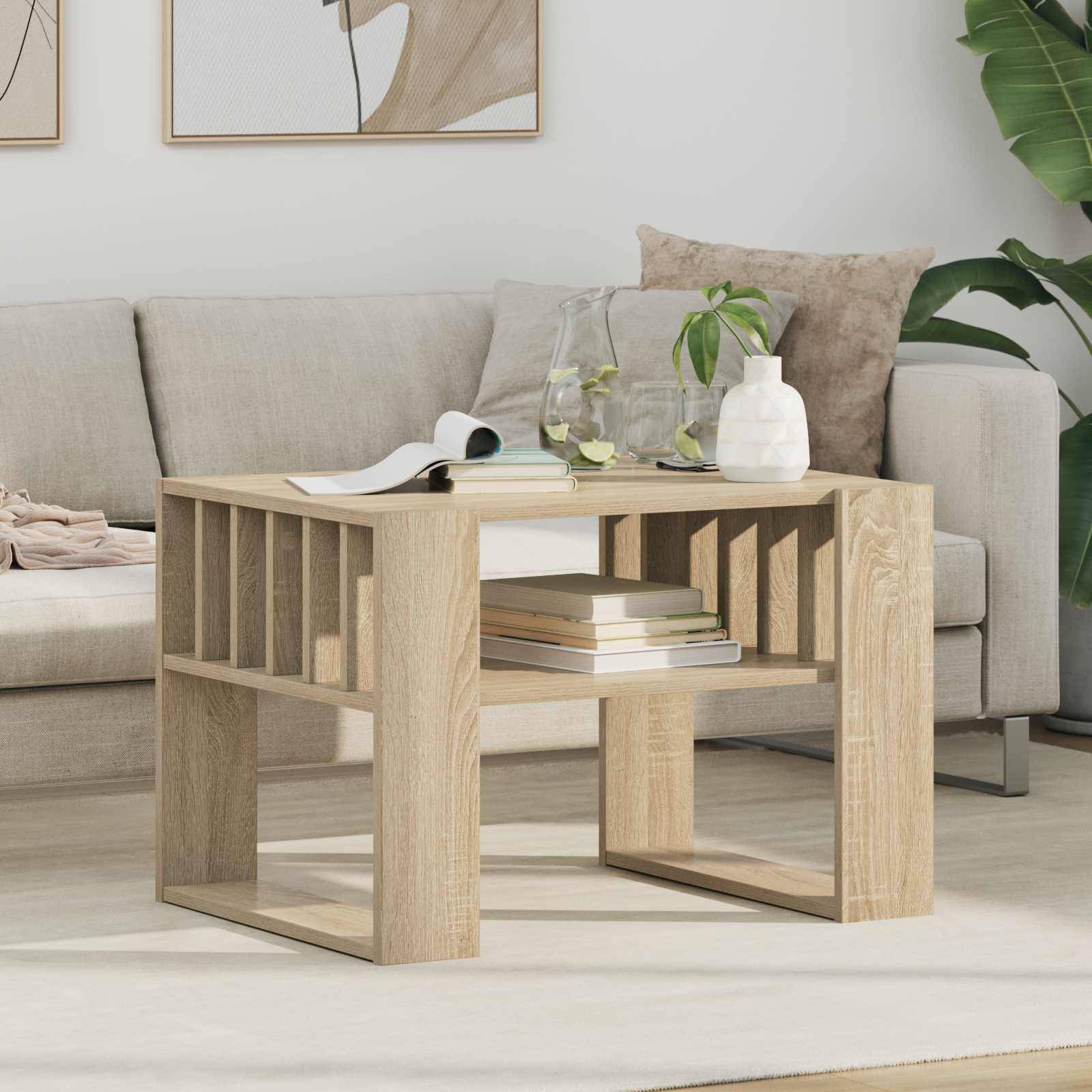 vidaXL Couchtisch Sonoma-Eiche 66 x 49,5 x 45 cm Holzwerkstoff