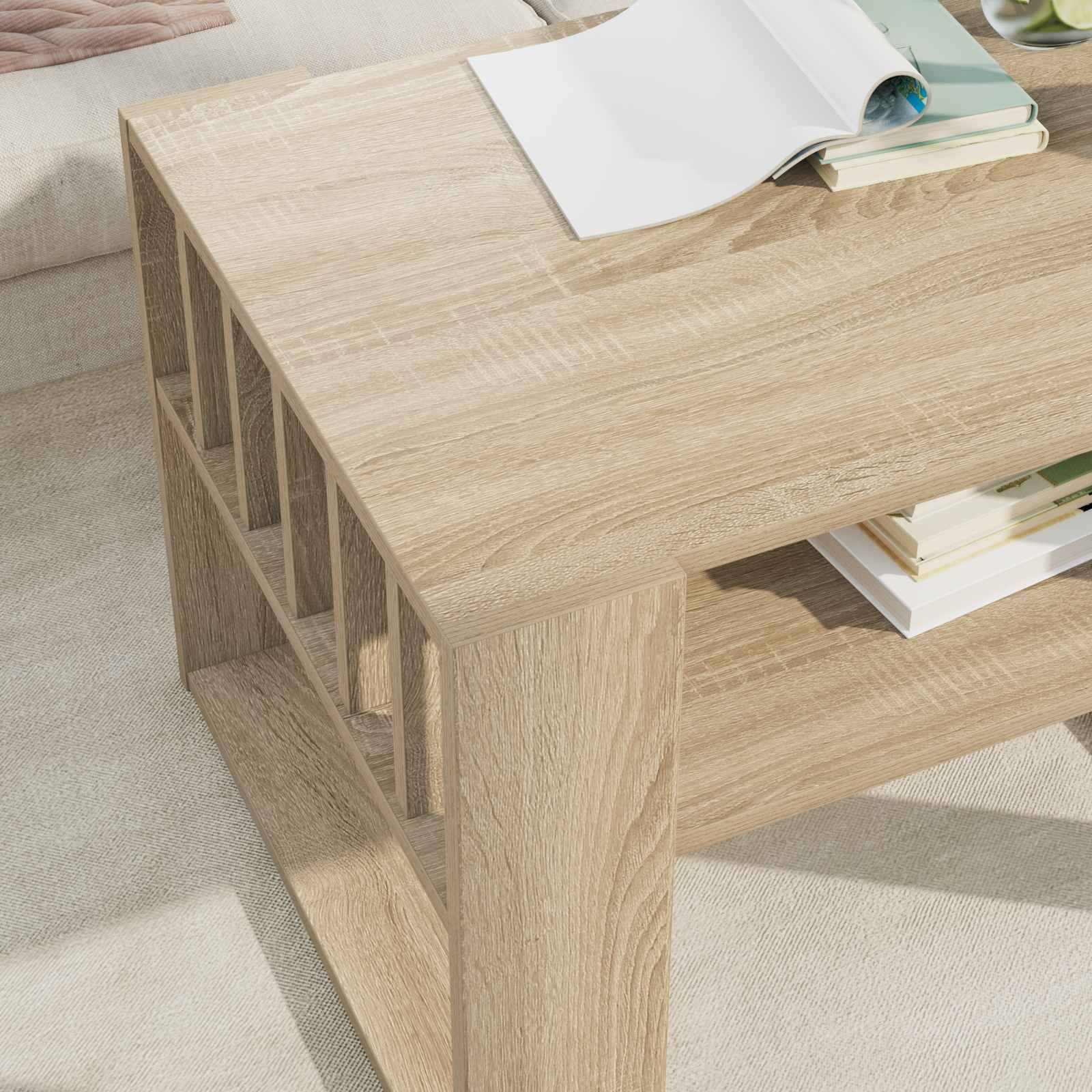 vidaXL Couchtisch Sonoma-Eiche 66 x 49,5 x 45 cm Holzwerkstoff