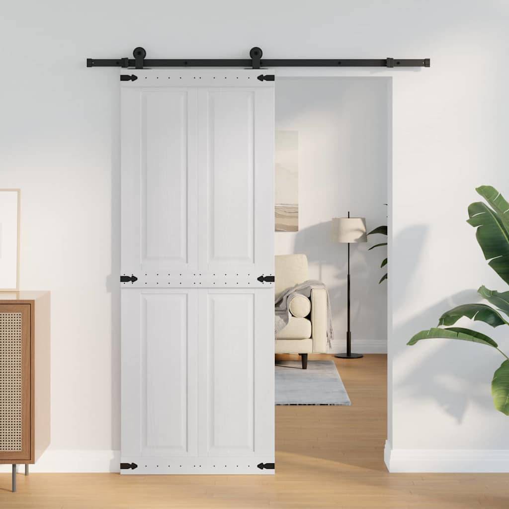 vidaXL Scheunentür Corona 80 x 210 cm Massives Kiefernholz