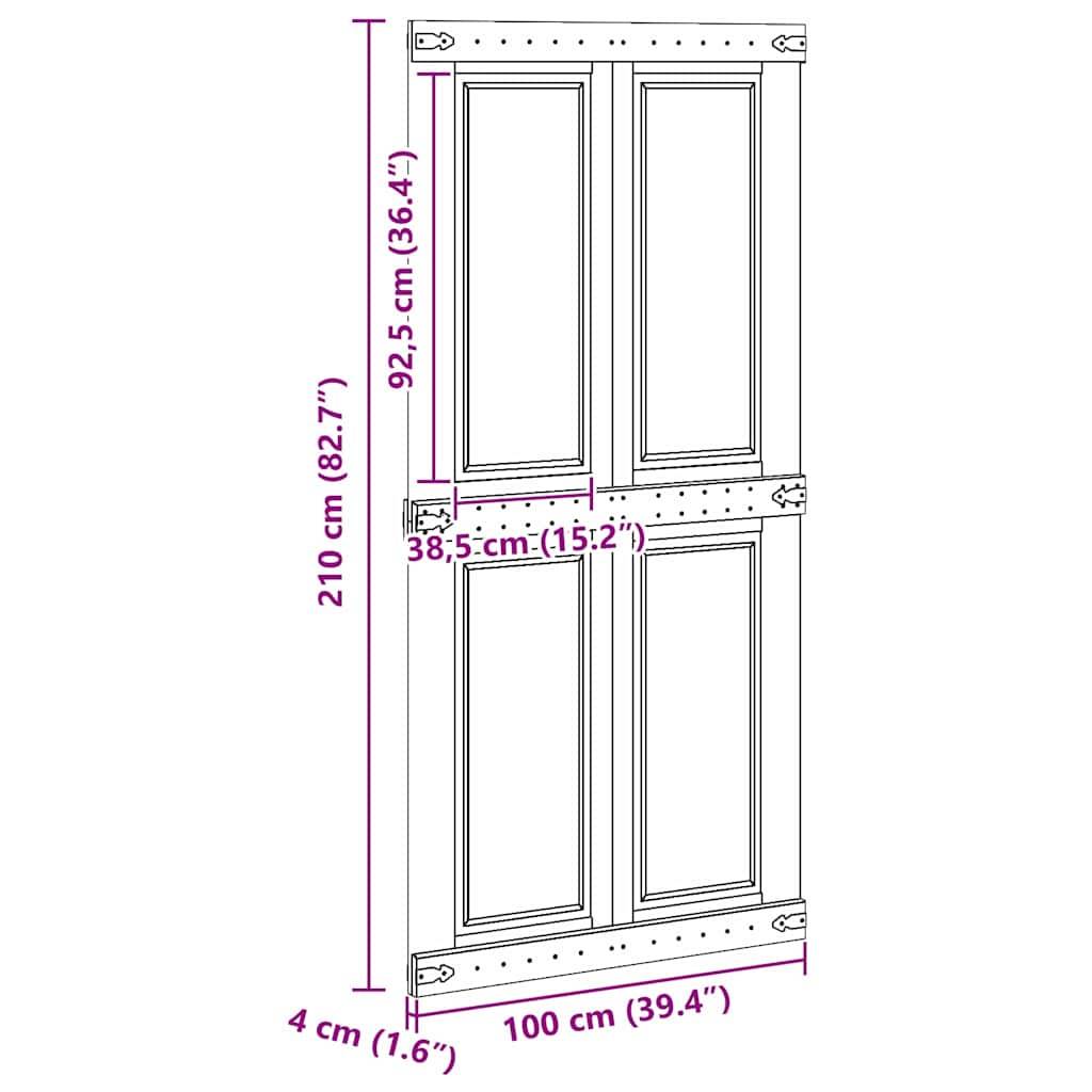vidaXL Tür Corona Weiß 100 x 210 cm Holzwerkstoff