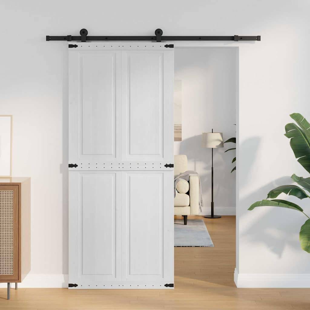 vidaXL Scheunentür Corona 90 x 210 cm Massives Kiefernholz