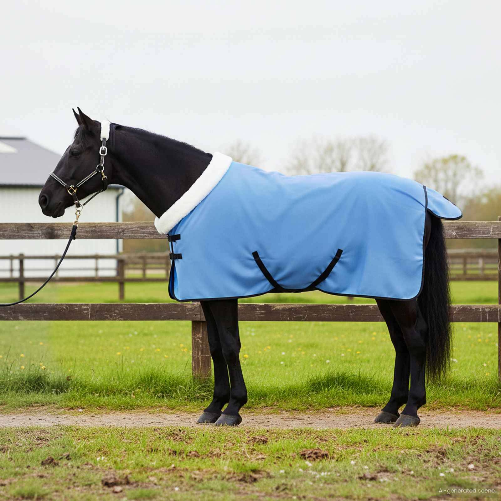 vidaXL Pferdedecke Volles Aqua 115 cm Polarfleece