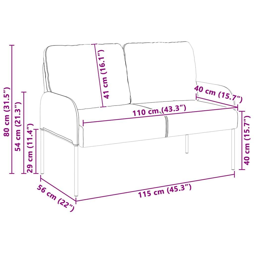 vidaXL Sofas mit Kissen 110cm Dunkelgrau Sperrholz