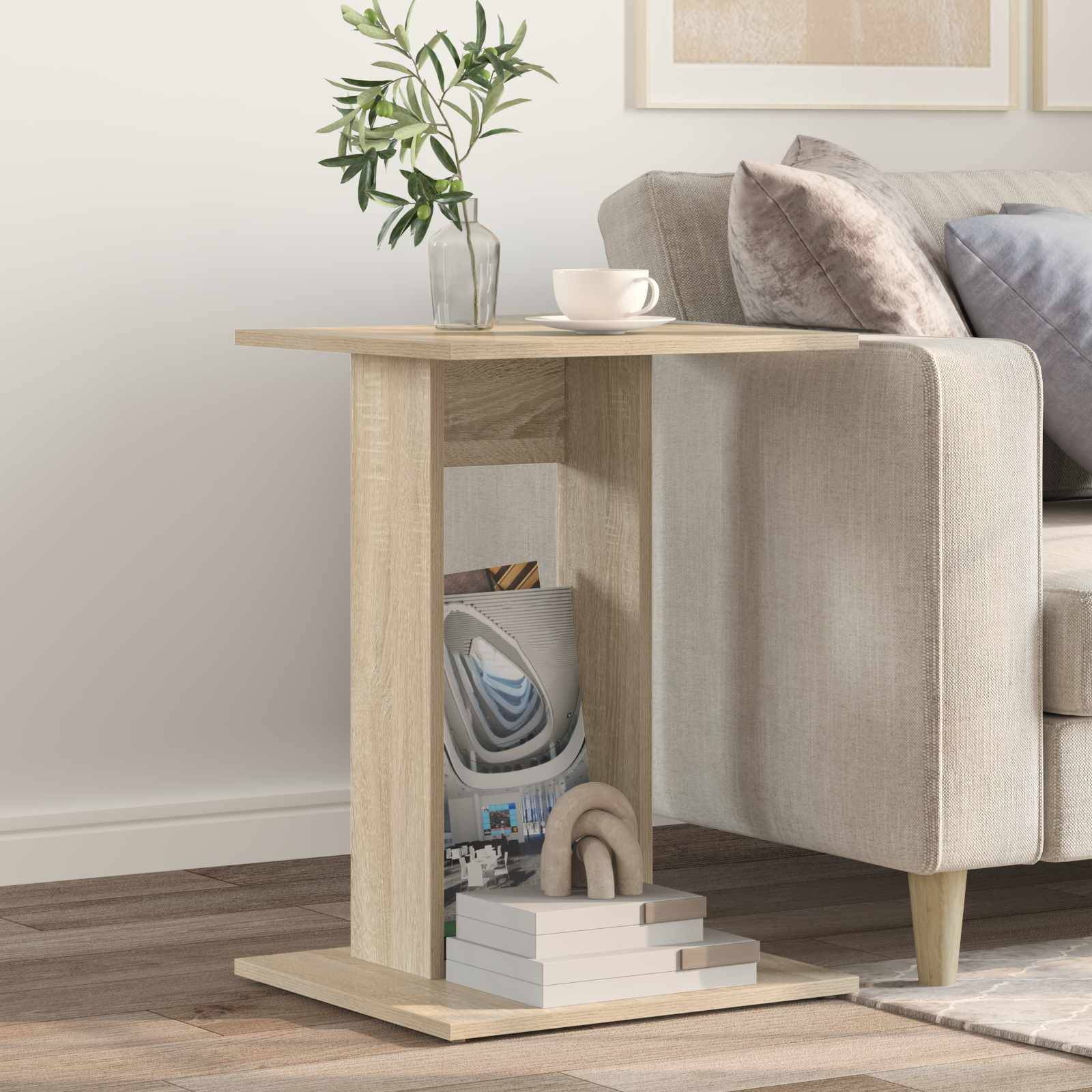 vidaXL Beistelltisch Sonoma-Eiche 45 x 40 x 62,5 cm Holzwerkstoff