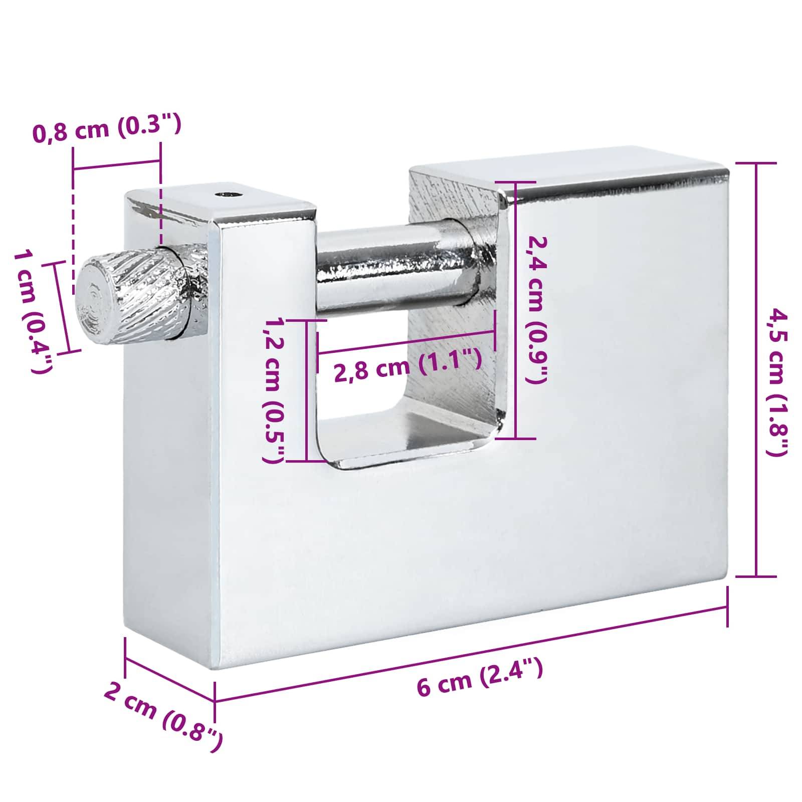 vidaXL Vorhängeschloss 12 pcs Silber Stahl