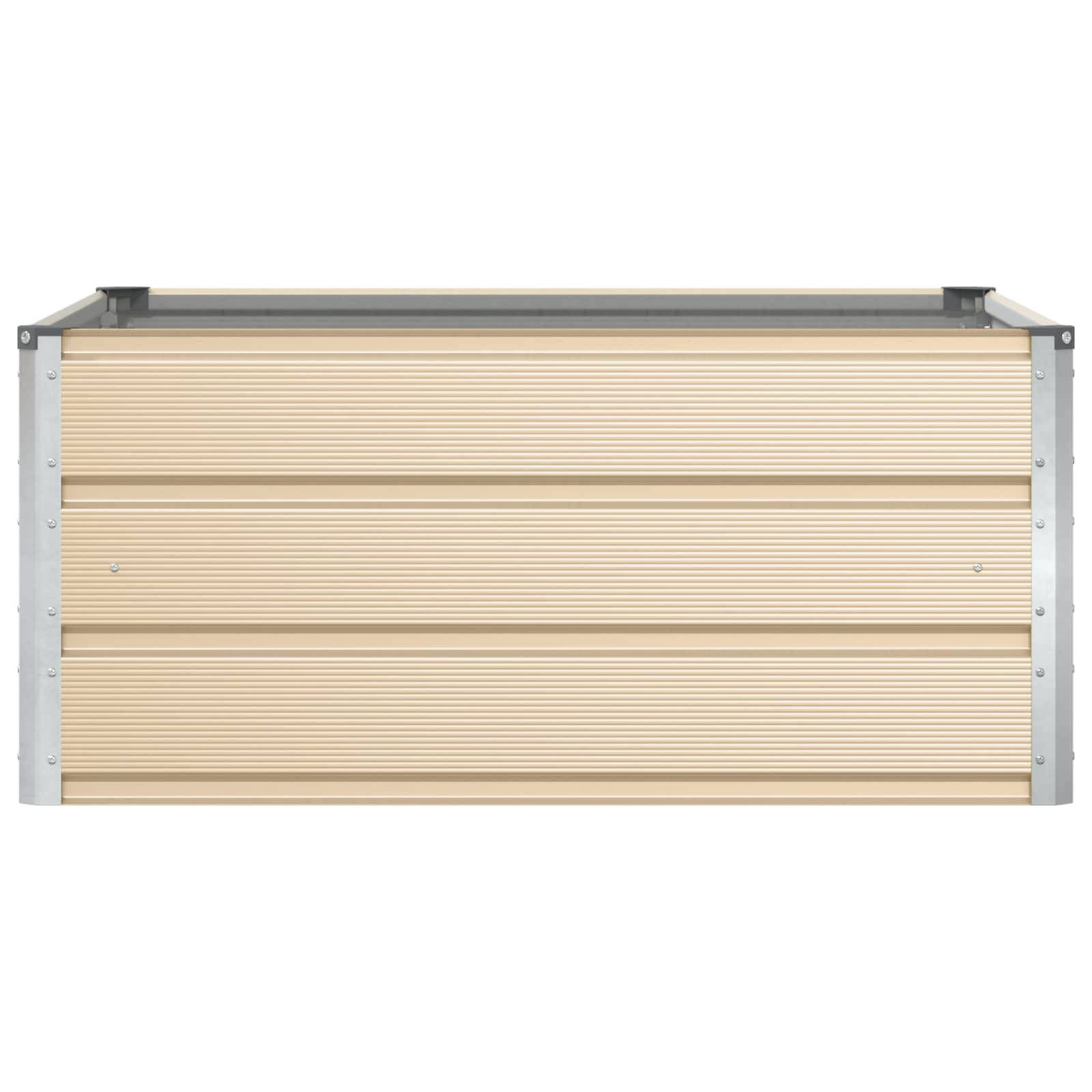 vidaXL Pflanzkübel Elfenbein 100 x 100 x 45 cm Stahl