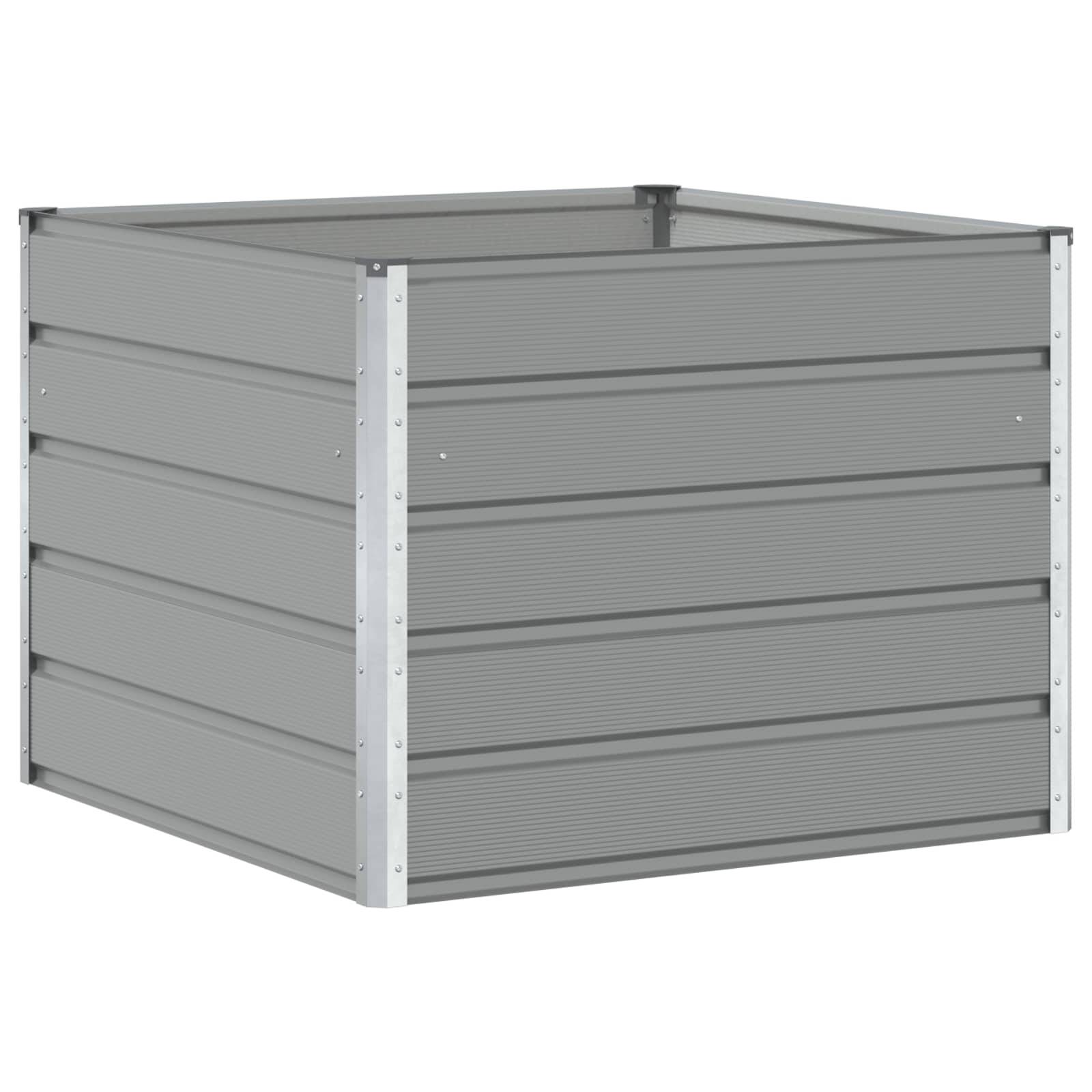 vidaXL Pflanzkübel Hellgrau 100 x 100 x 75 cm Stahl