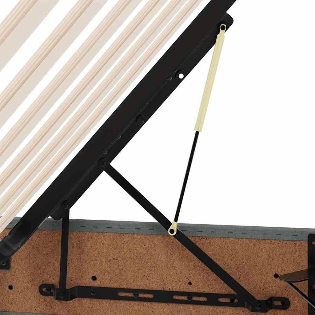 vidaXL LED-Speicherbett mit Matratze Dunkelgrau 90 x 200 cm Stoff
