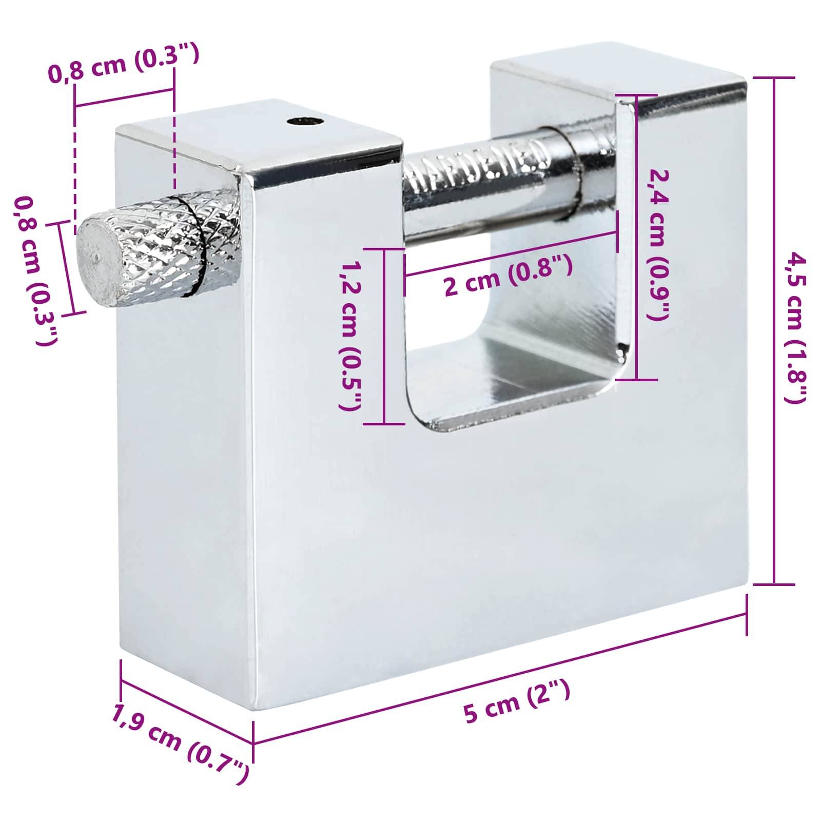 vidaXL Vorhängeschloss 12 pcs Silber Stahl