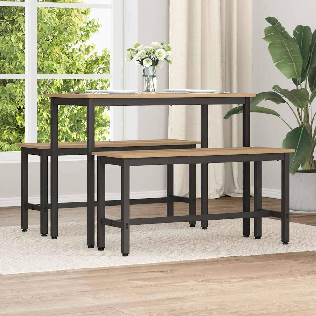 vidaXL Esstischbank 2 pcs Artisan-Eiche 100 x 32,5 x 48,5 cm