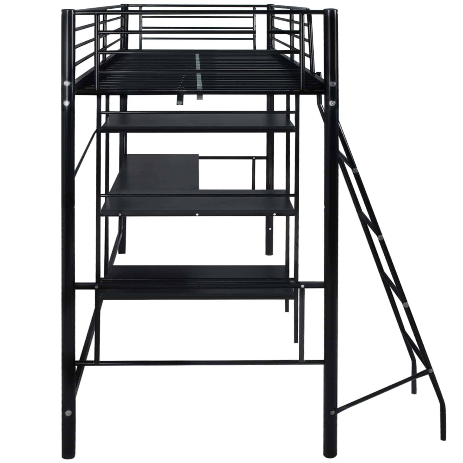 vidaXL Bett mit Matratze Schwarz 200 x 90 cm Metall