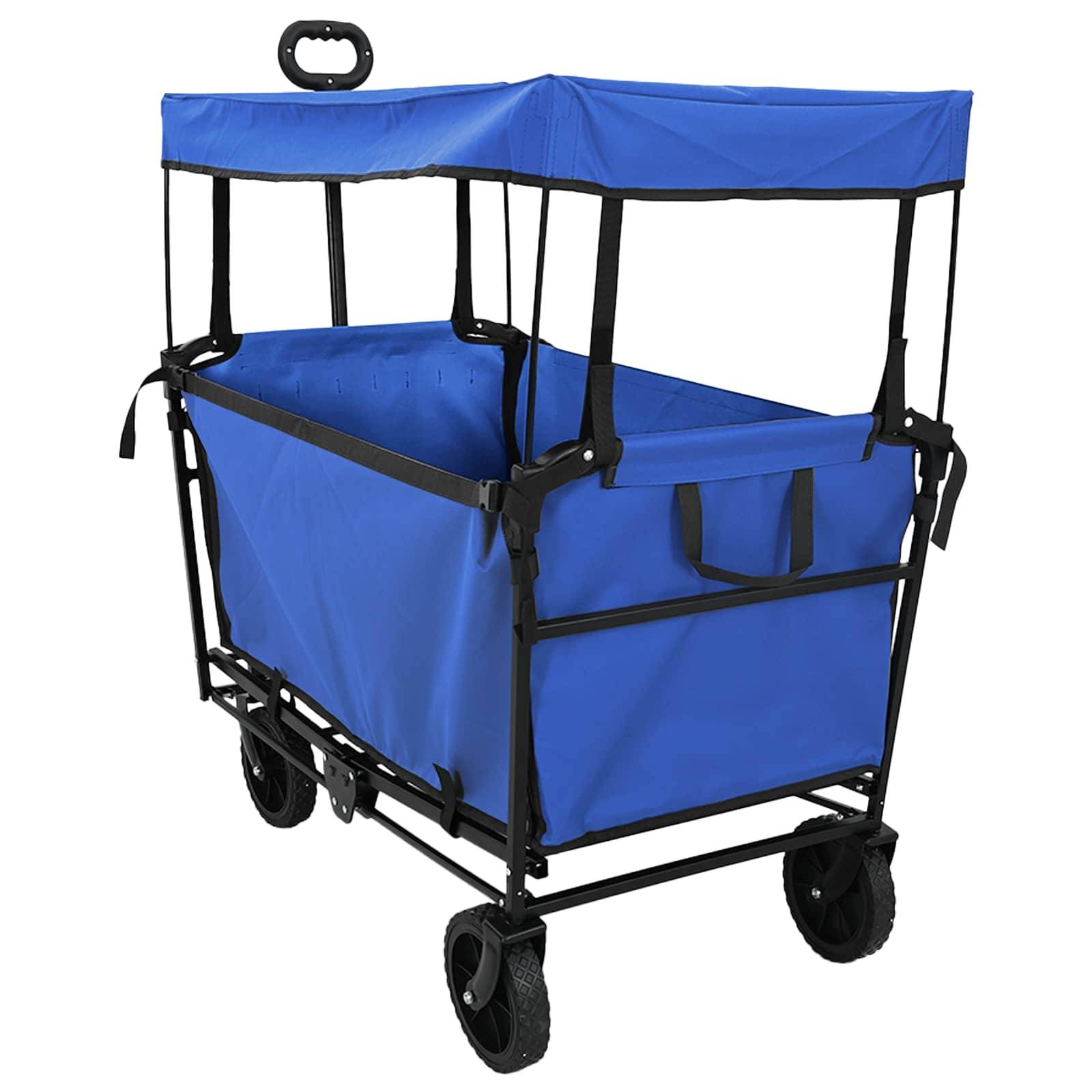 vidaXL Klapp-Handwagen Schwarz 105 x 56,5 x 116 cm Oxford-Stoff