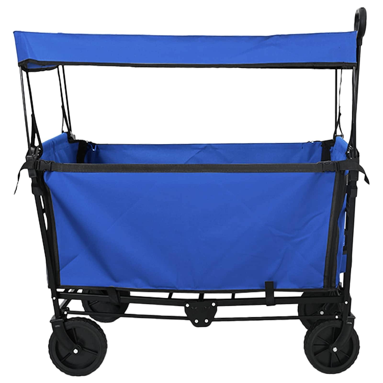 vidaXL Klapp-Handwagen Schwarz 105 x 56,5 x 116 cm Oxford-Stoff