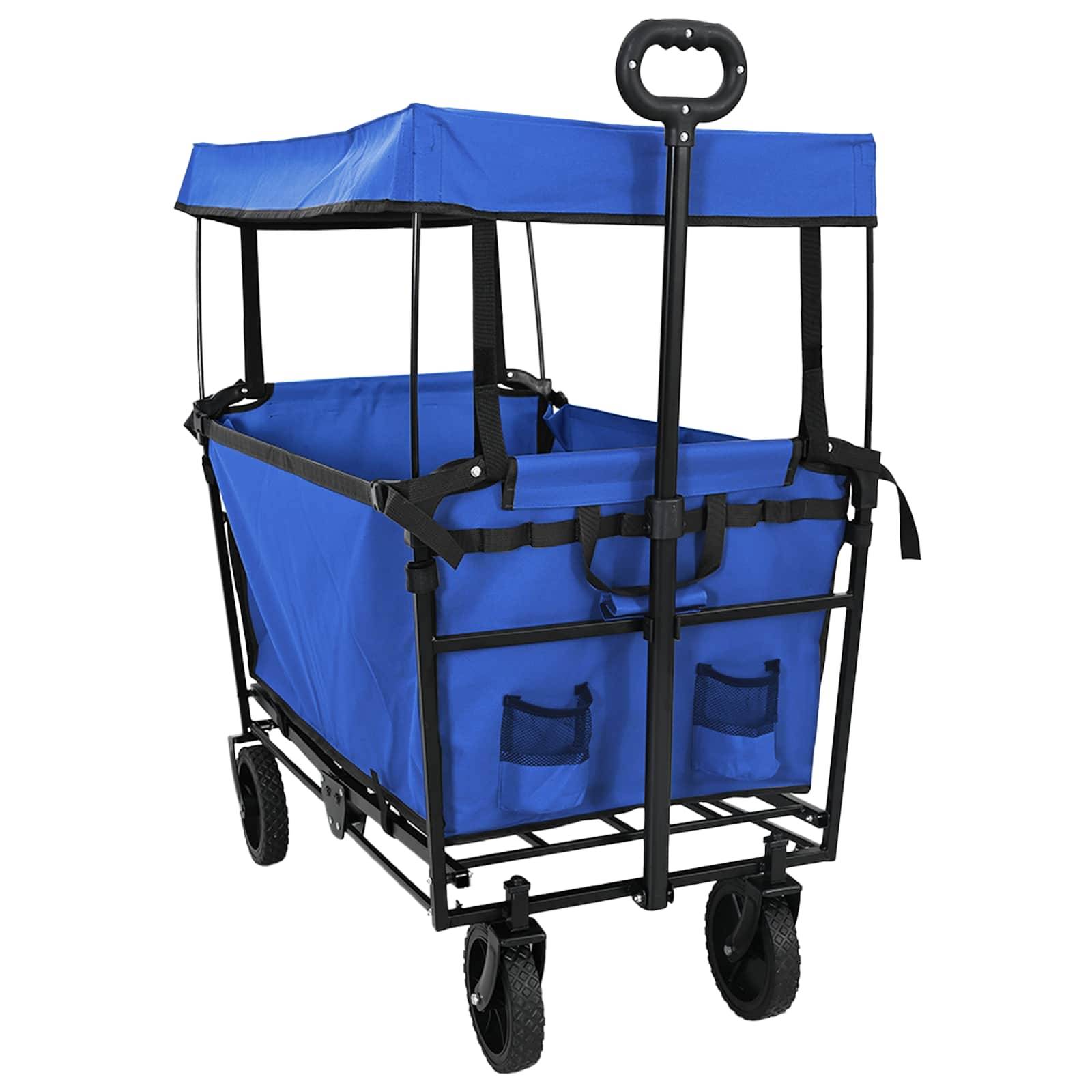 vidaXL Klapp-Handwagen Schwarz 105 x 56,5 x 116 cm Oxford-Stoff