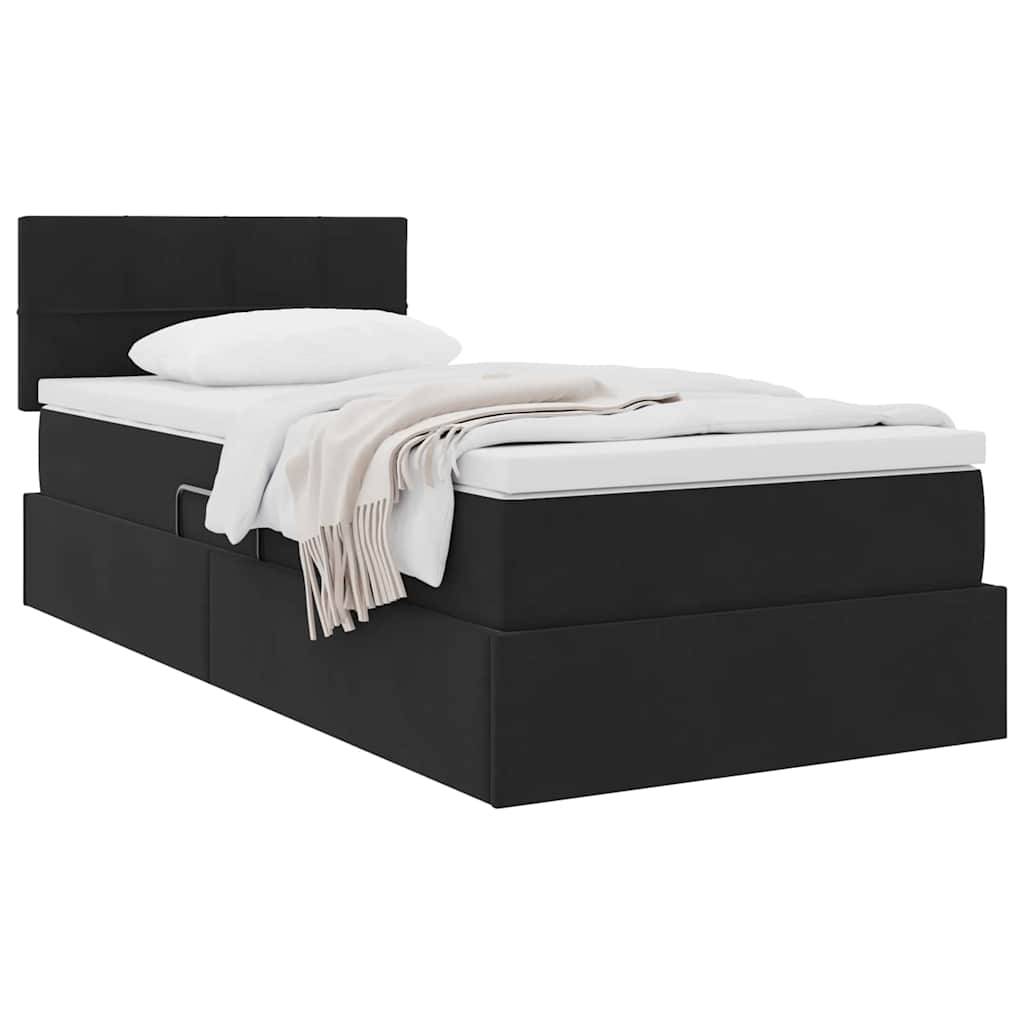 vidaXL Aufbewahrungsbett mit Matratze Schwarz 100 x 200 cm Samt