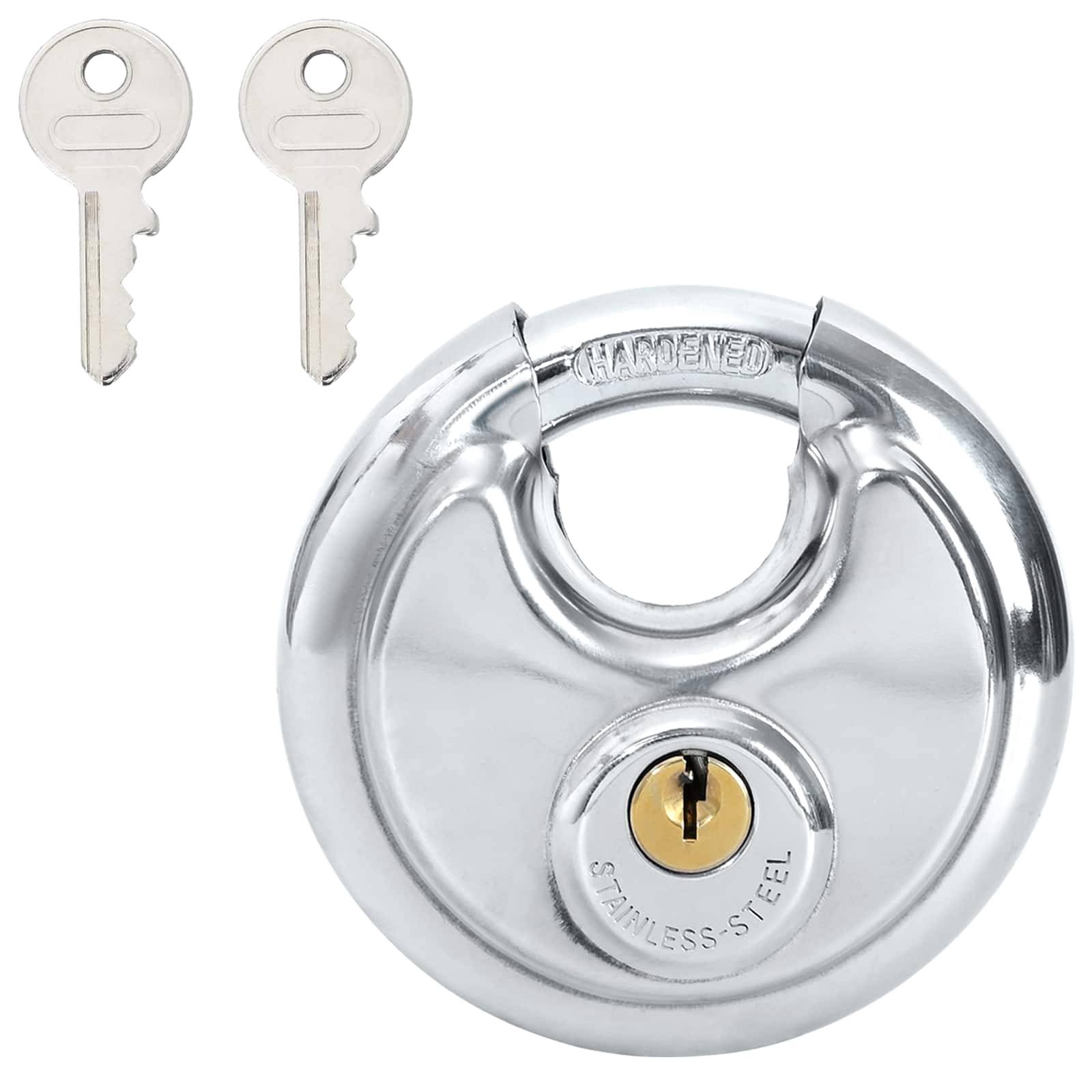 vidaXL Diskusschlösser mit Schlüsseln 2 pcs Silber 9 x 2,8 x 9 cm