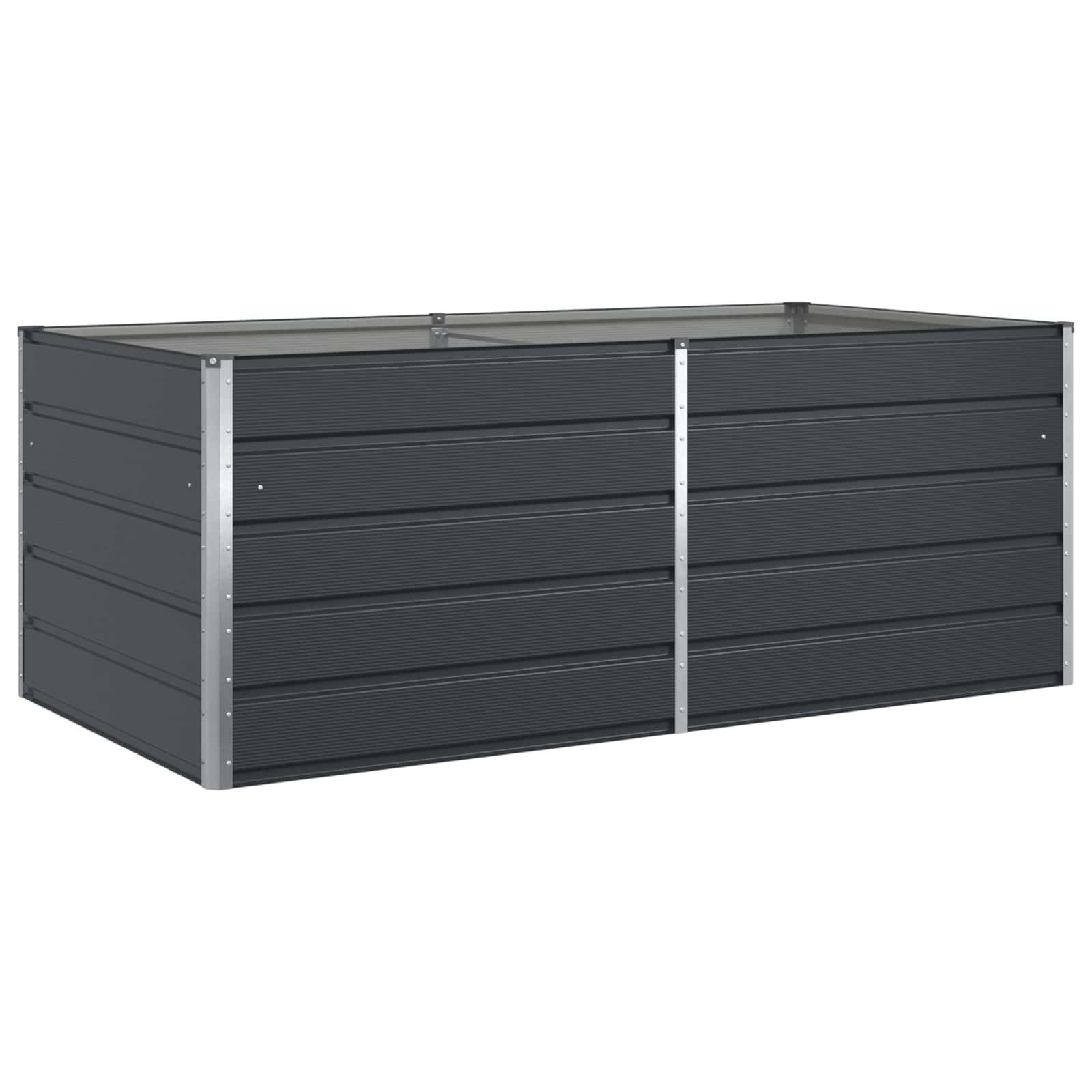 vidaXL Pflanzkübel Anthrazit 195 x 100 x 75 cm Verzinkter Stahl