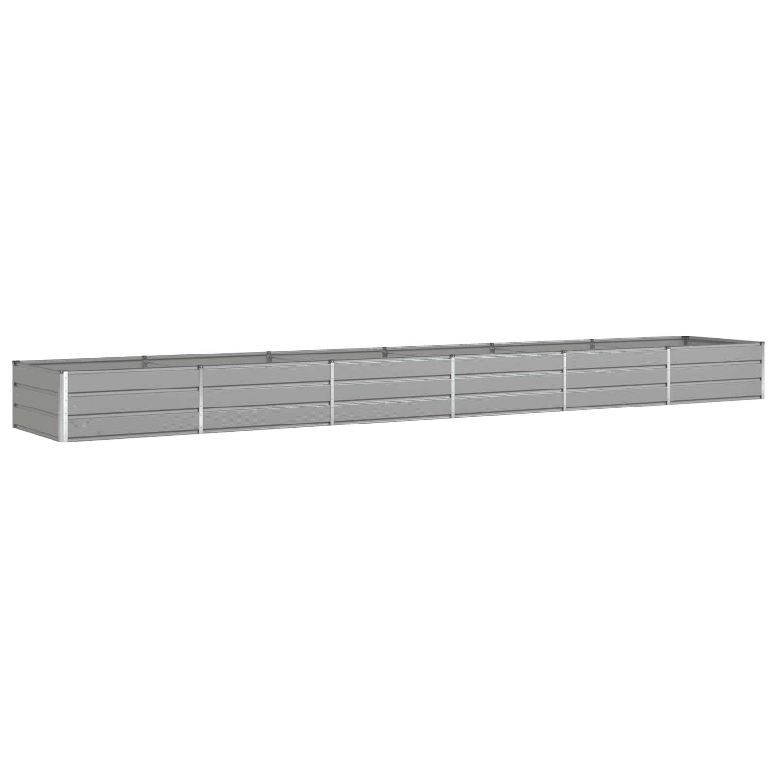 vidaXL Pflanzkübel Hellgrau 580 x 100 x 45 cm Verzinkter Stahl