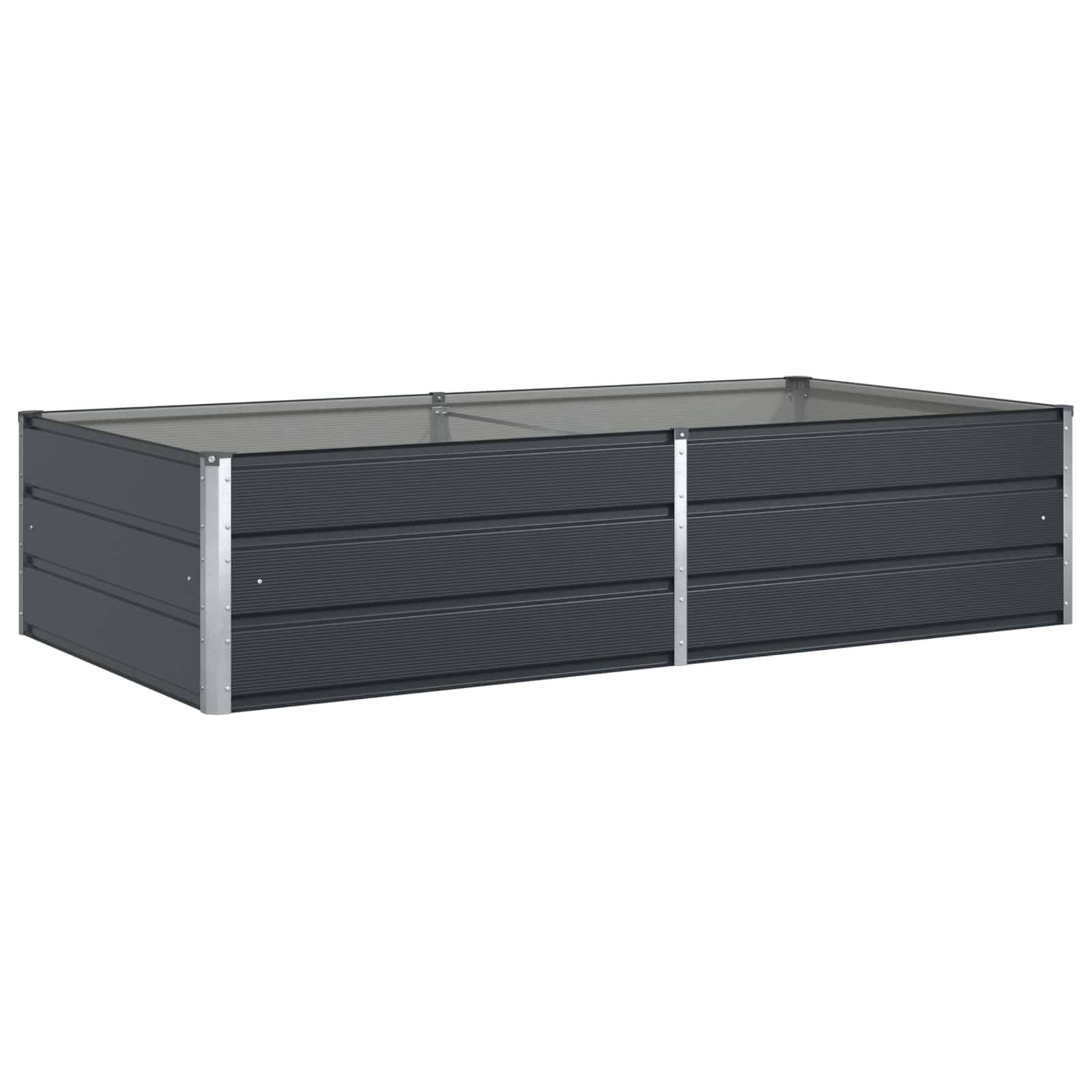 vidaXL Pflanzkübel Anthrazit 195 x 100 x 45 cm Verzinkter Stahl